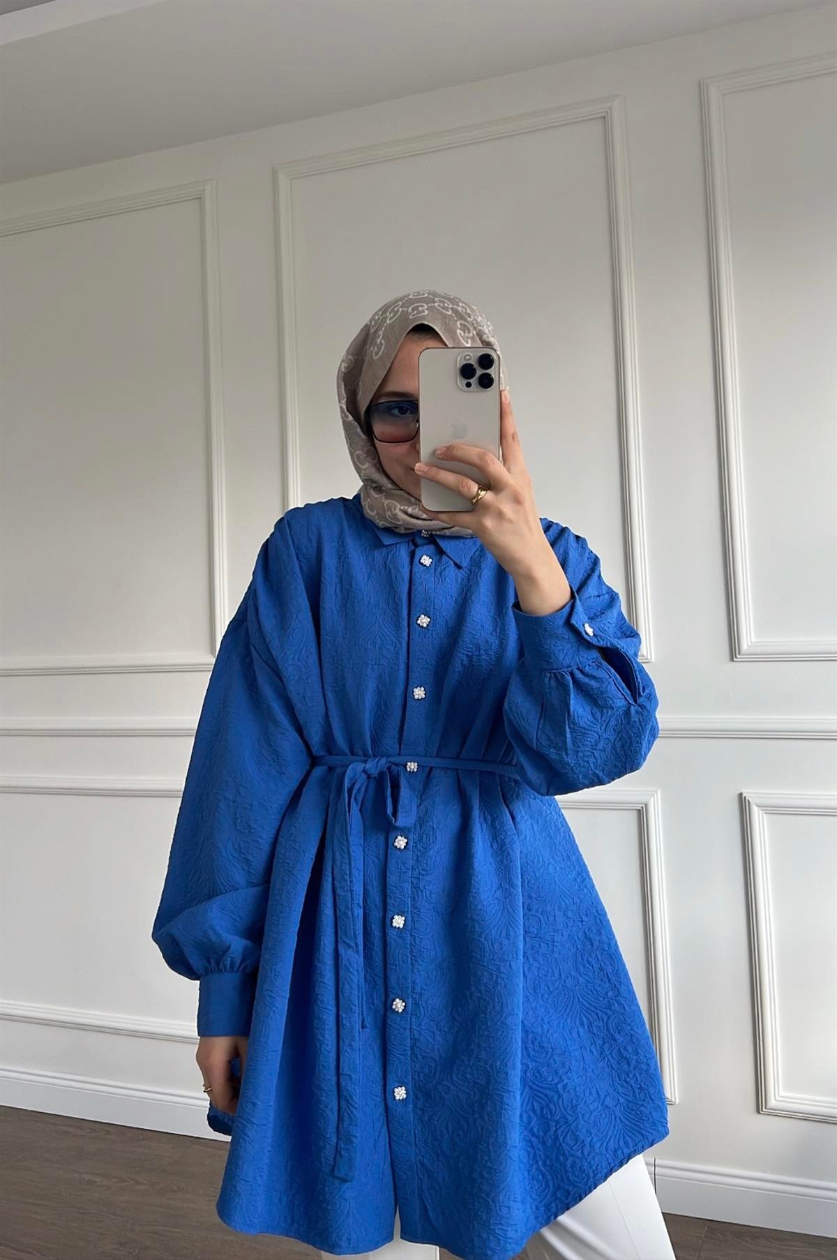 Kemerli Jakar Gömlek