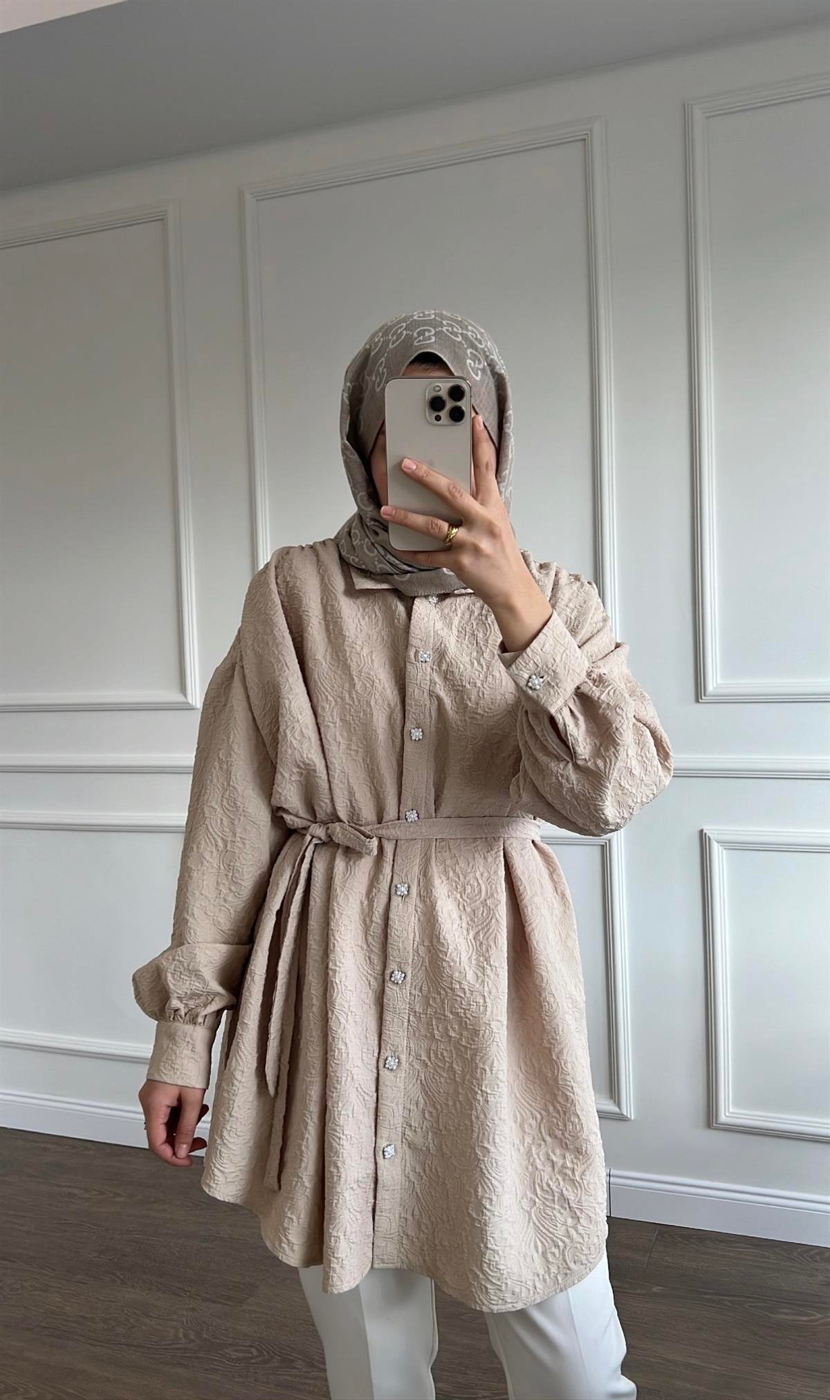 Kemerli Jakar Gömlek