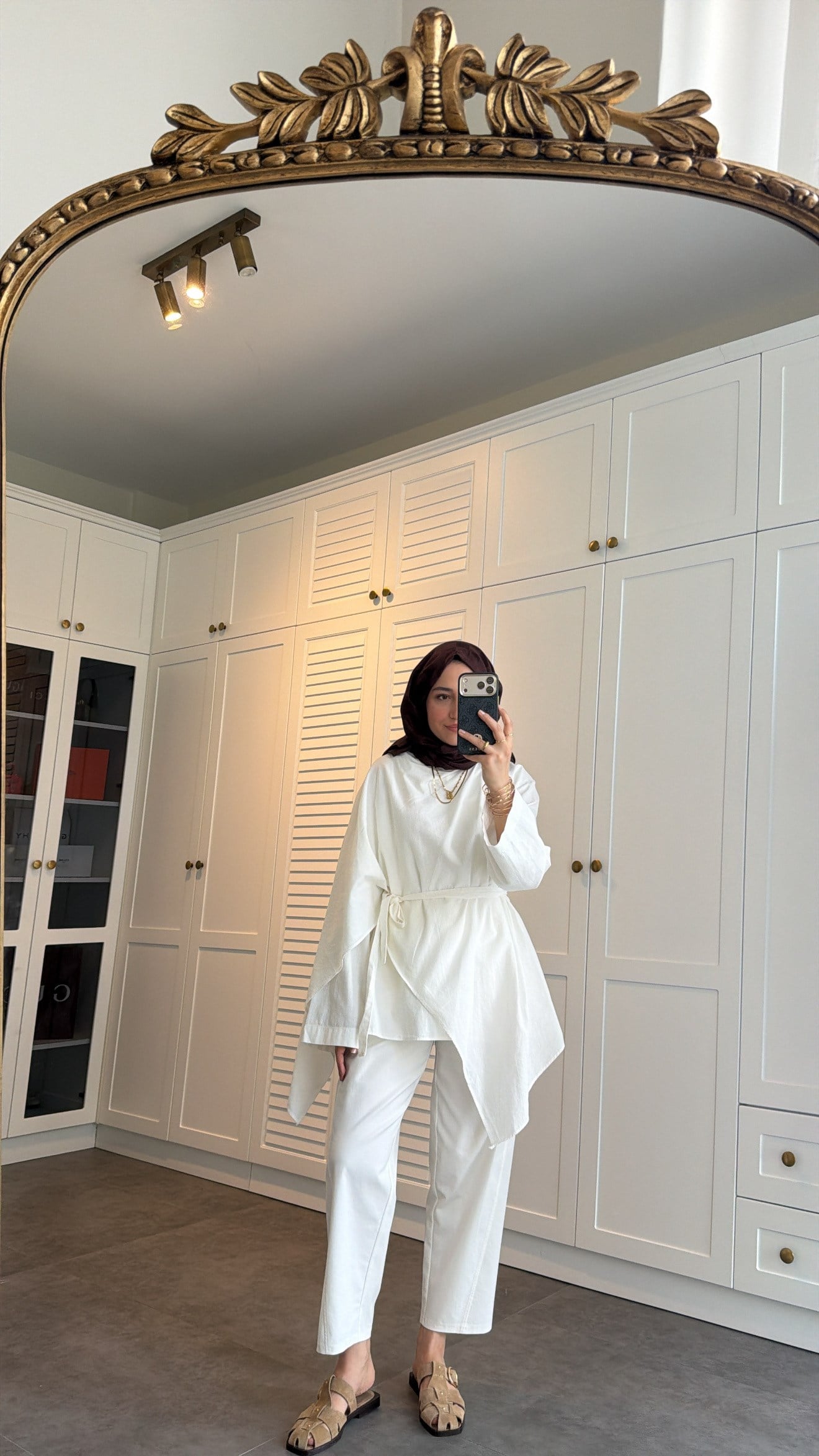 Keten Şallı Tunik Natural
