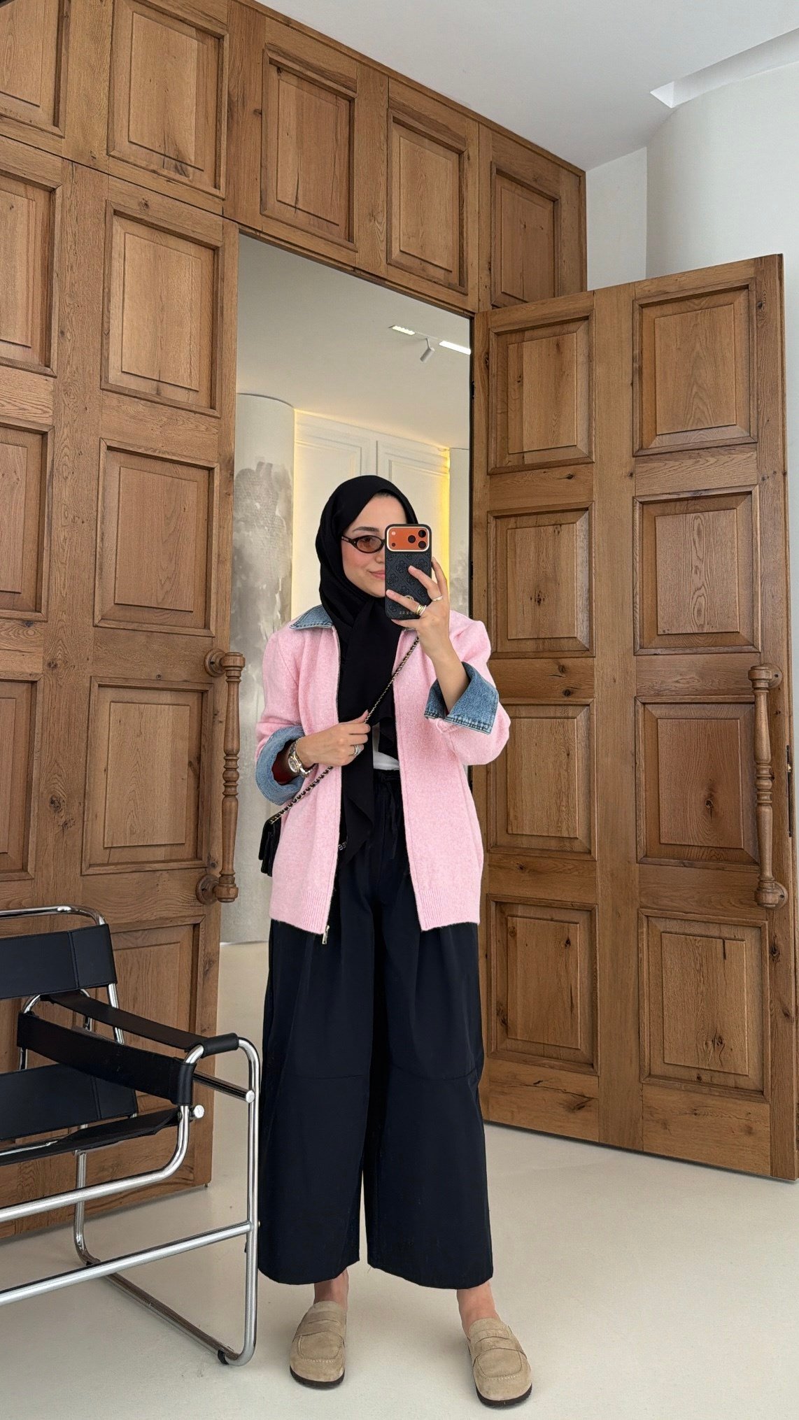 Kot Detay Fermuarlı Triko Hırka Pembe
