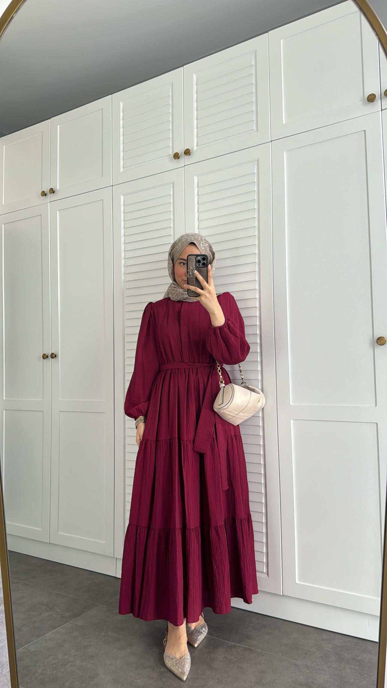 Lady Kat Kat Elbise Bordo