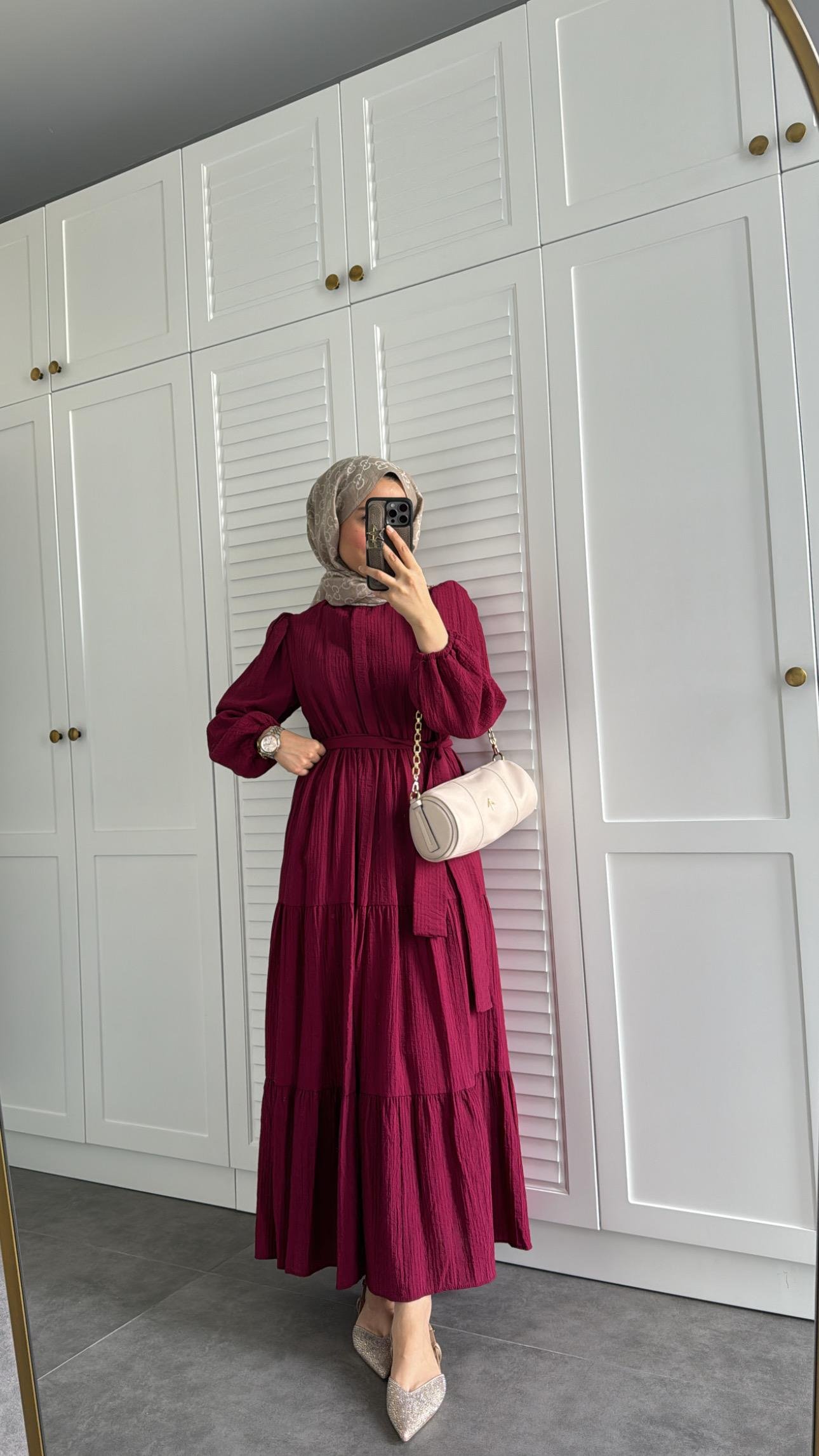 Lady Kat Kat Elbise Bordo
