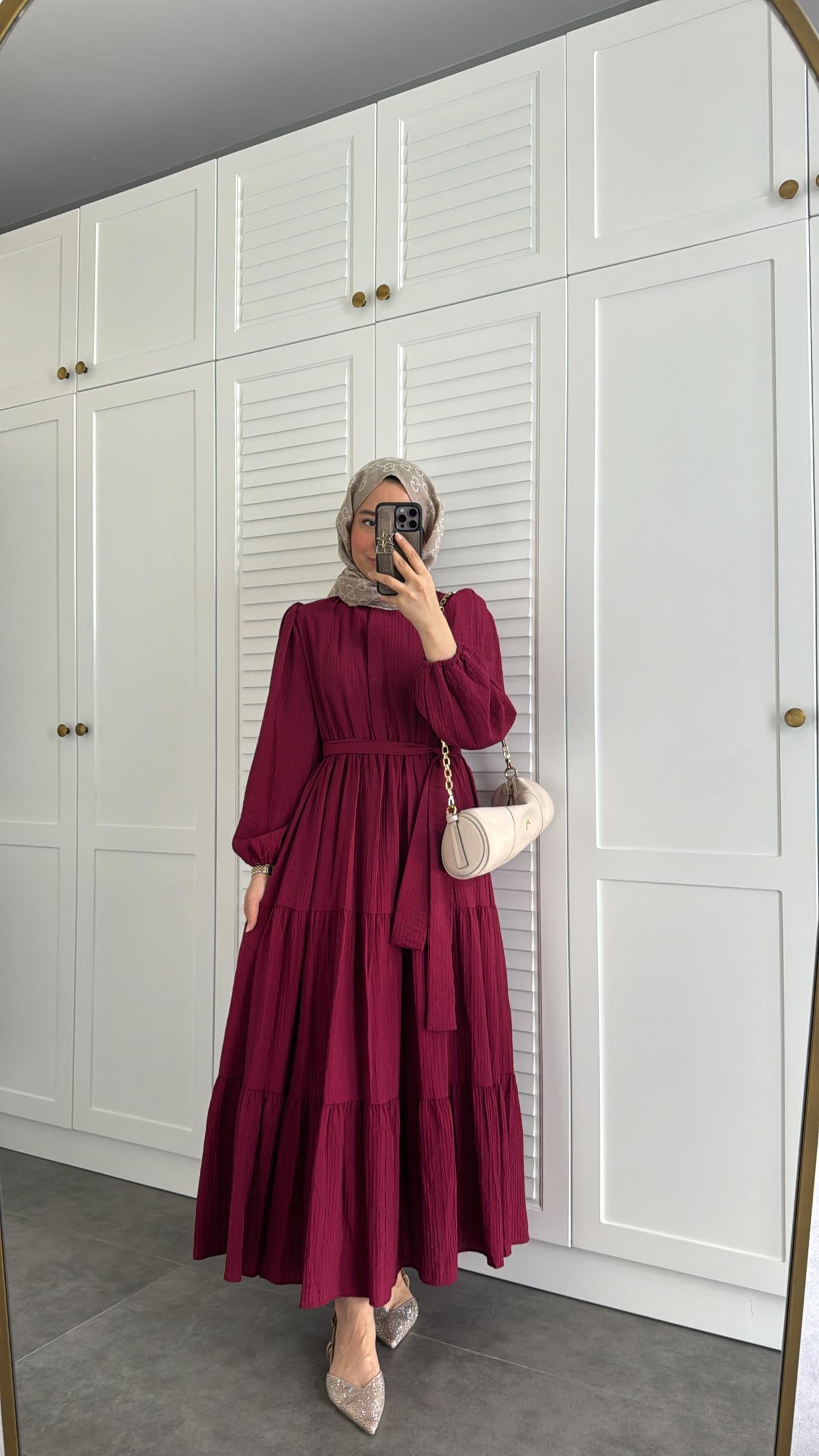Lady Kat Kat Elbise Bordo