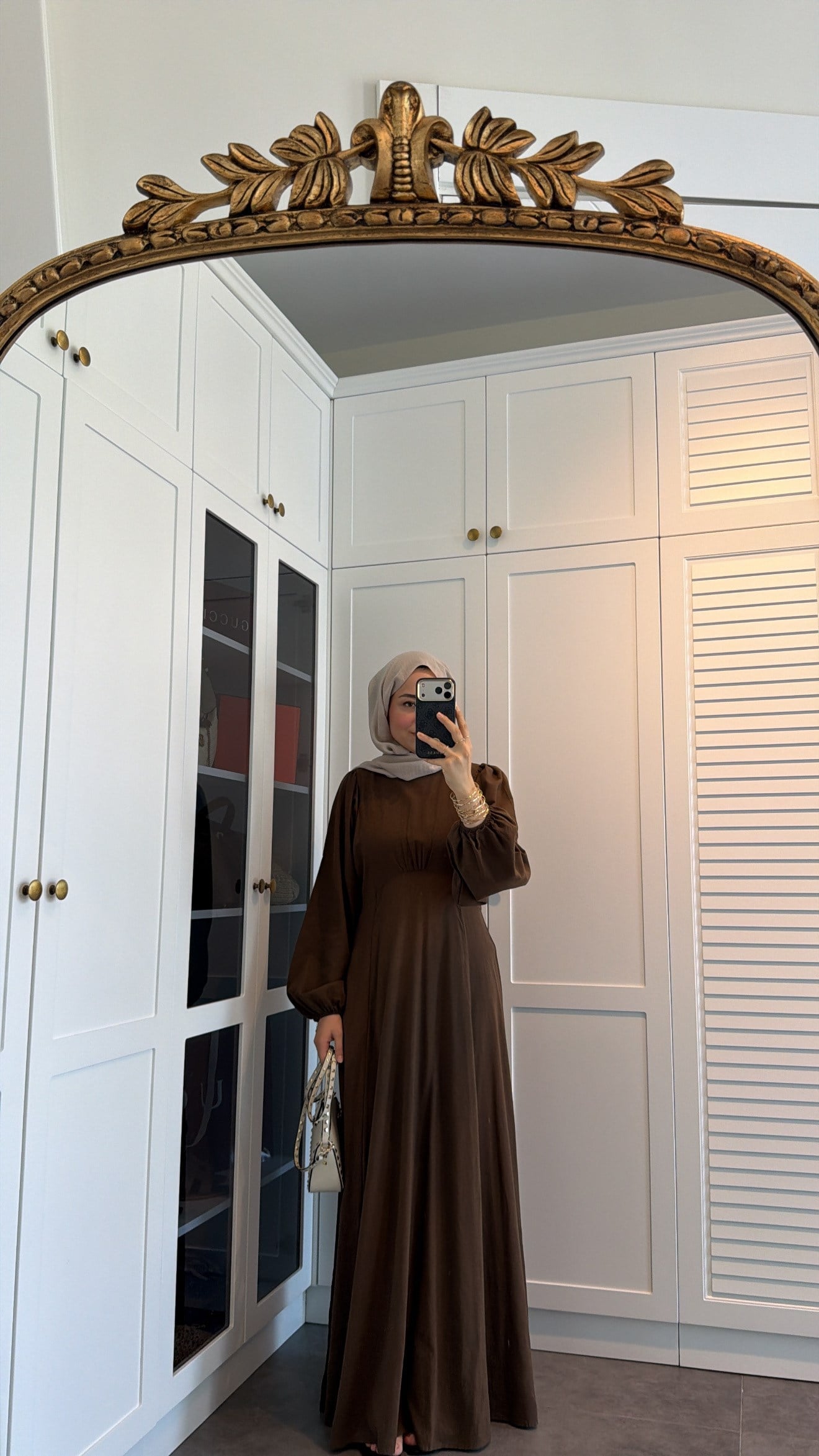 Lara Bağlama Detaylı Elbise Kahve