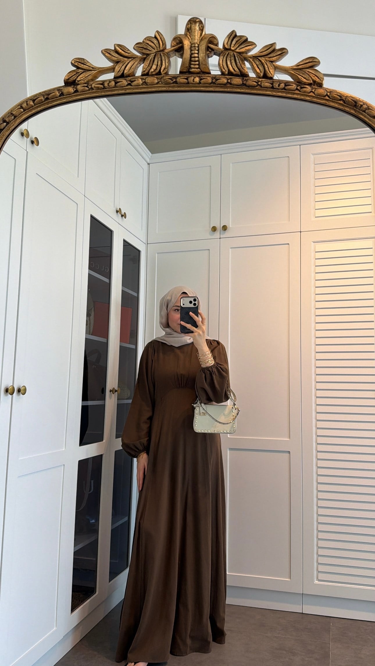 Lara Bağlama Detaylı Elbise Kahve