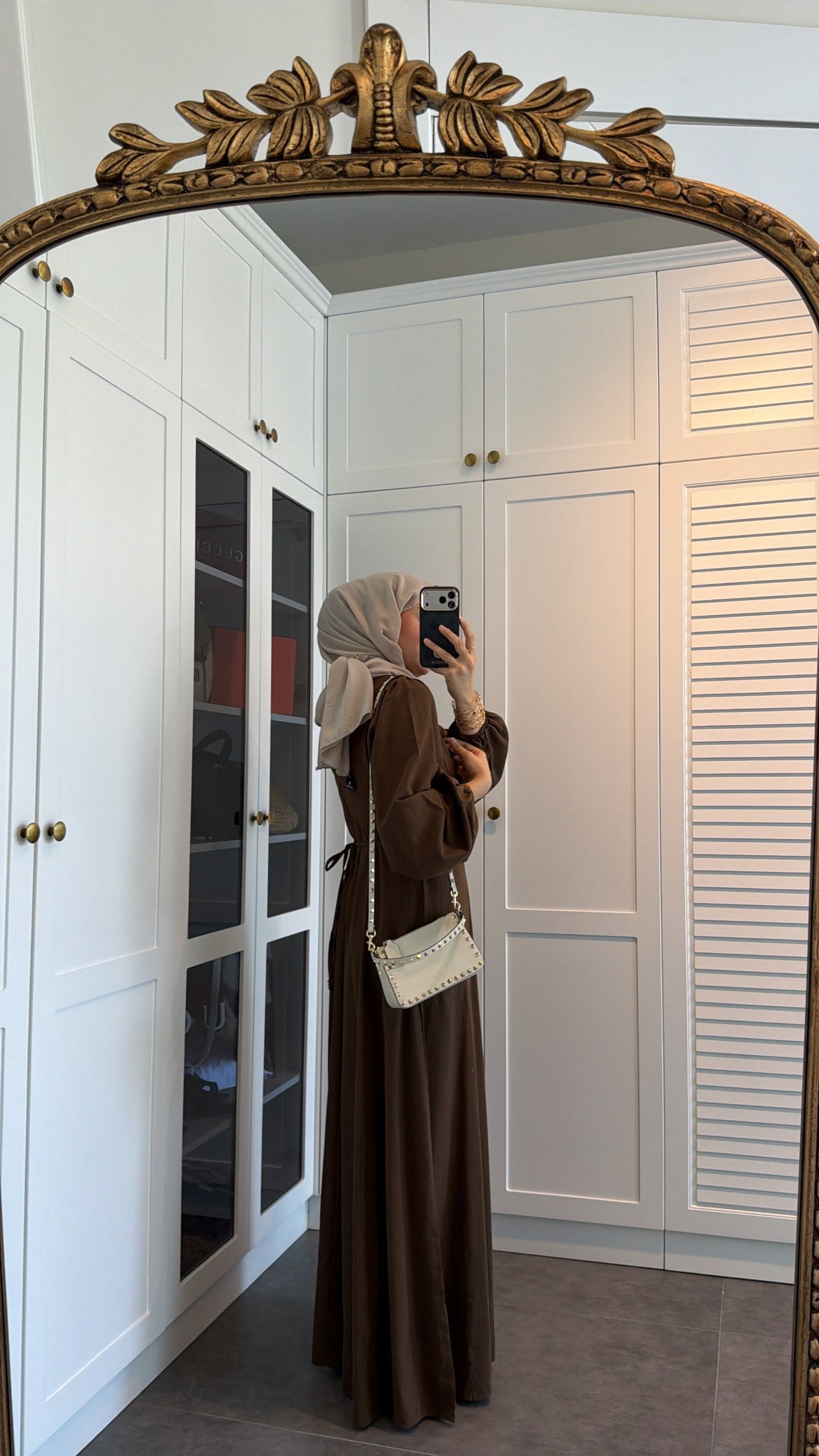 Lara Bağlama Detaylı Elbise Kahve
