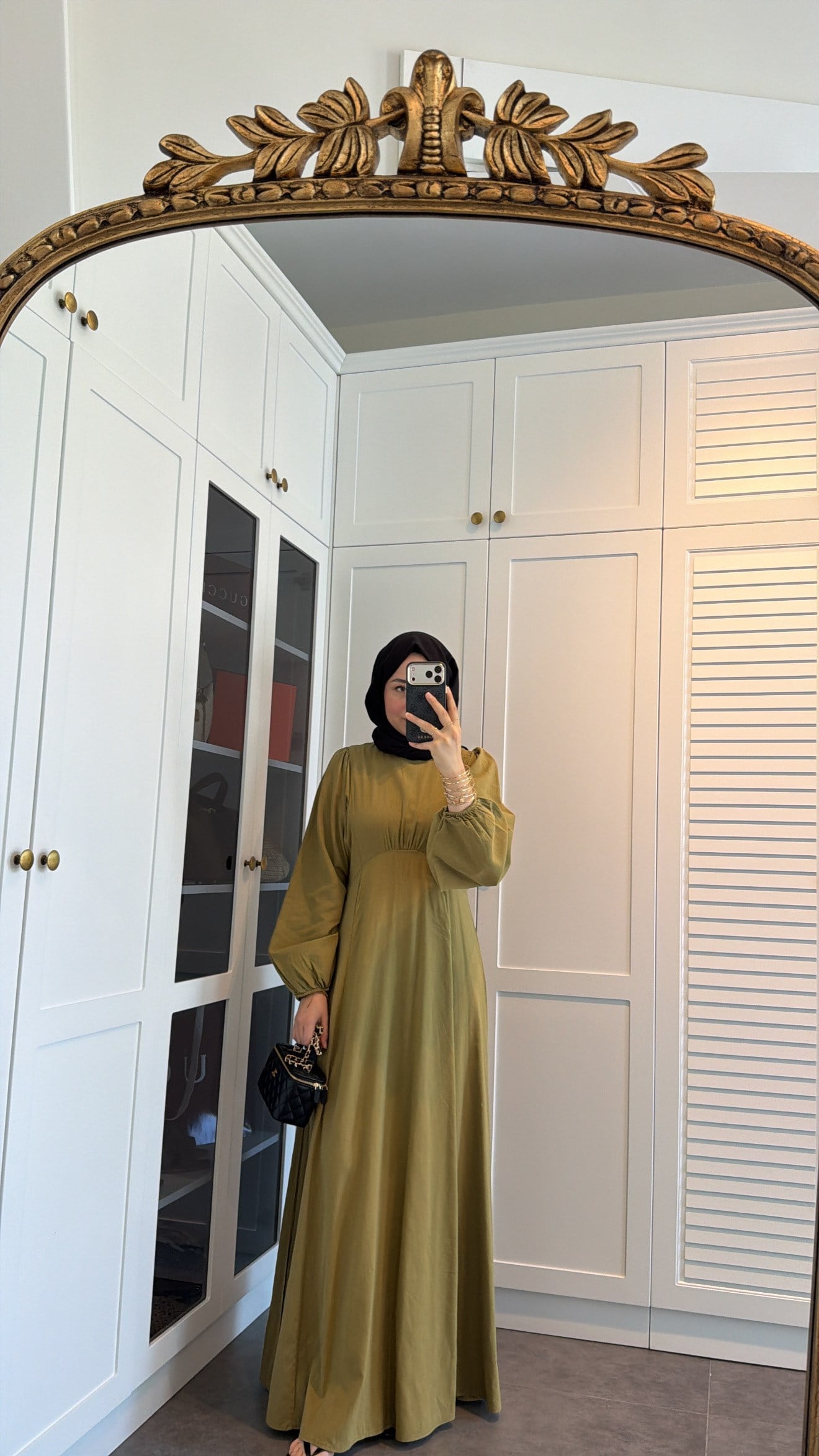 Lara Bağlama Detaylı Elbise Olive