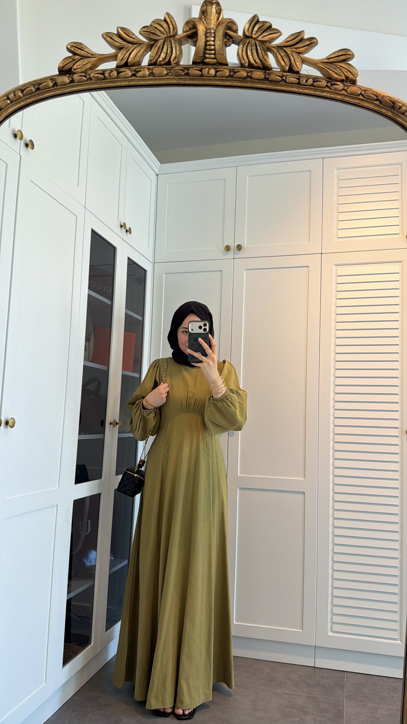 Lara Bağlama Detaylı Elbise Olive