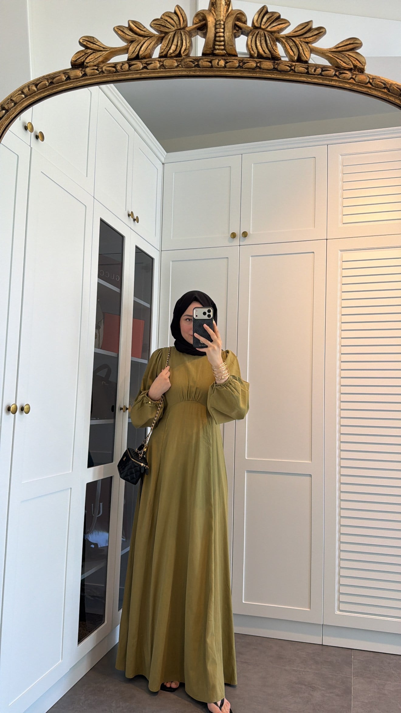 Lara Bağlama Detaylı Elbise Olive