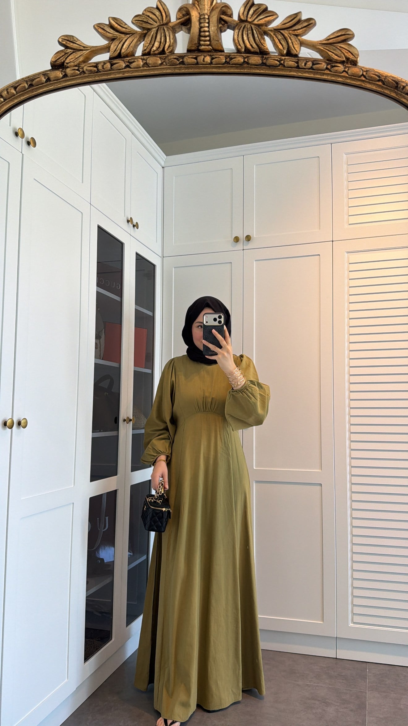 Lara Bağlama Detaylı Elbise Olive