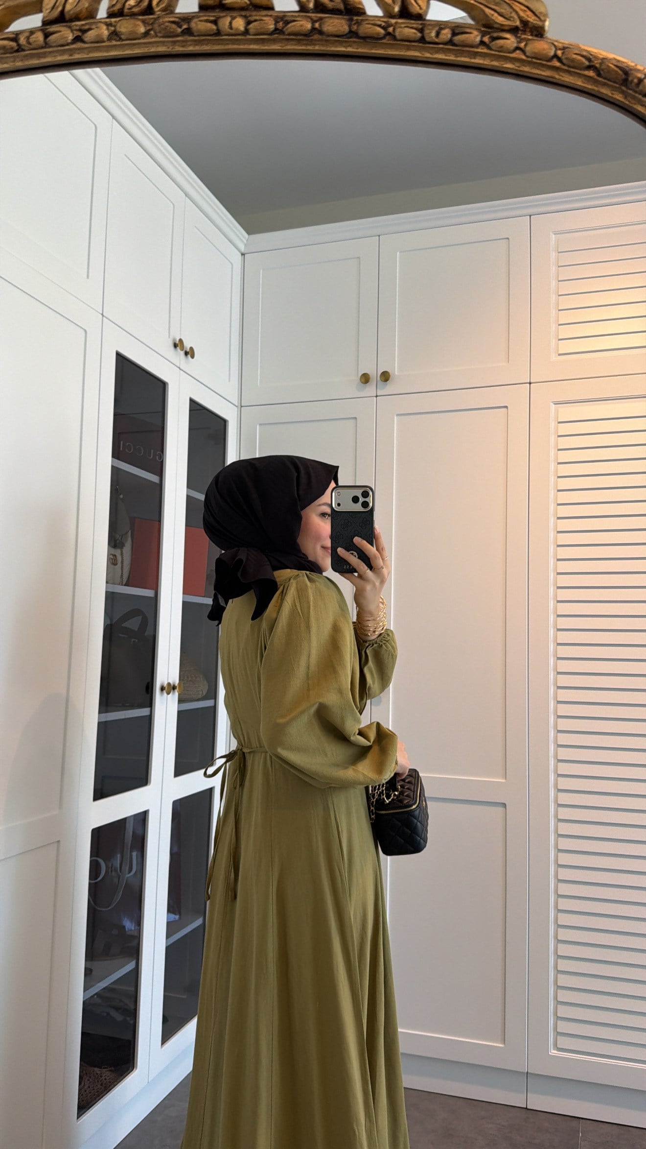 Lara Bağlama Detaylı Elbise Olive