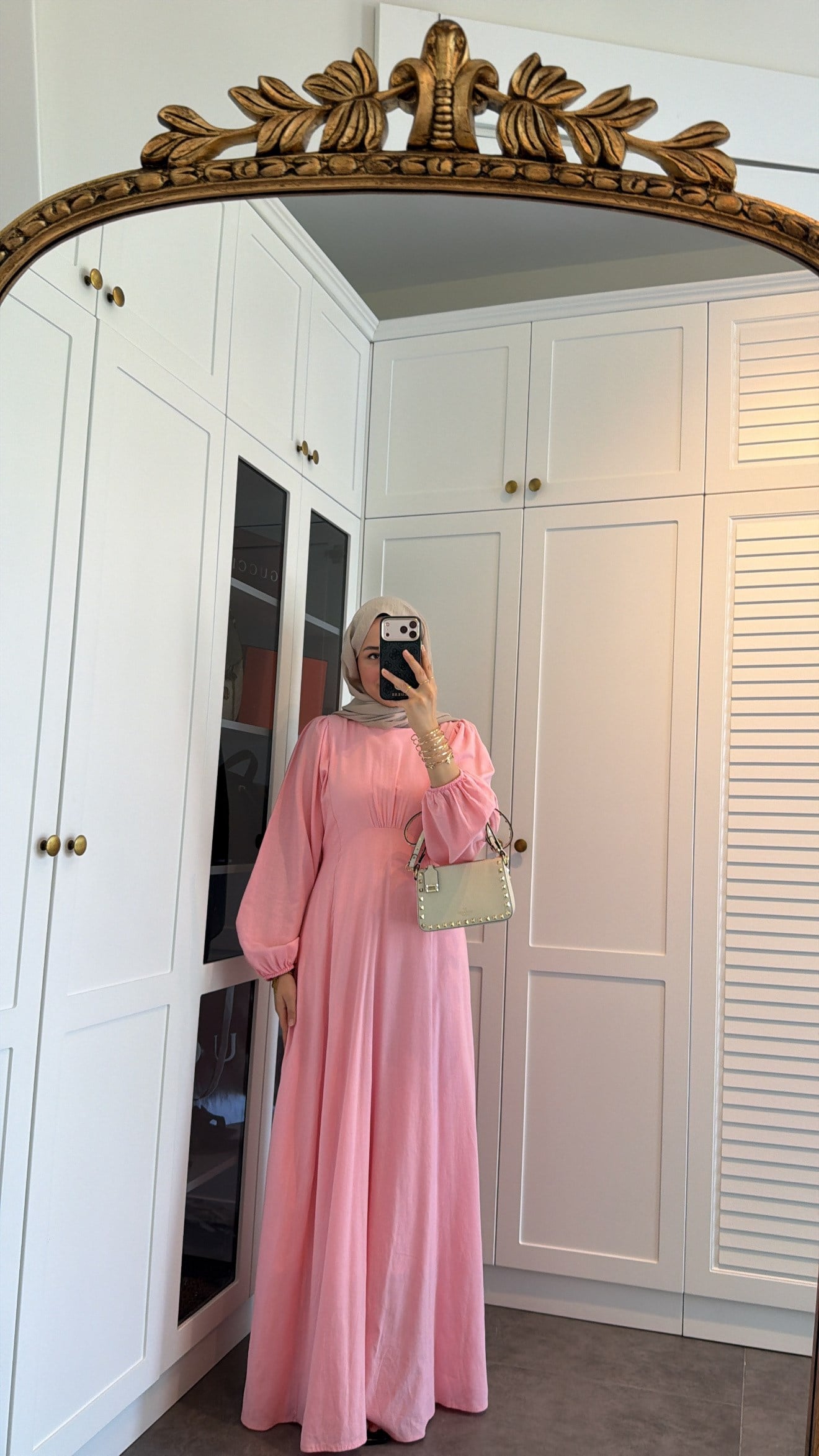 Lara Bağlama Detaylı Elbise Pembe