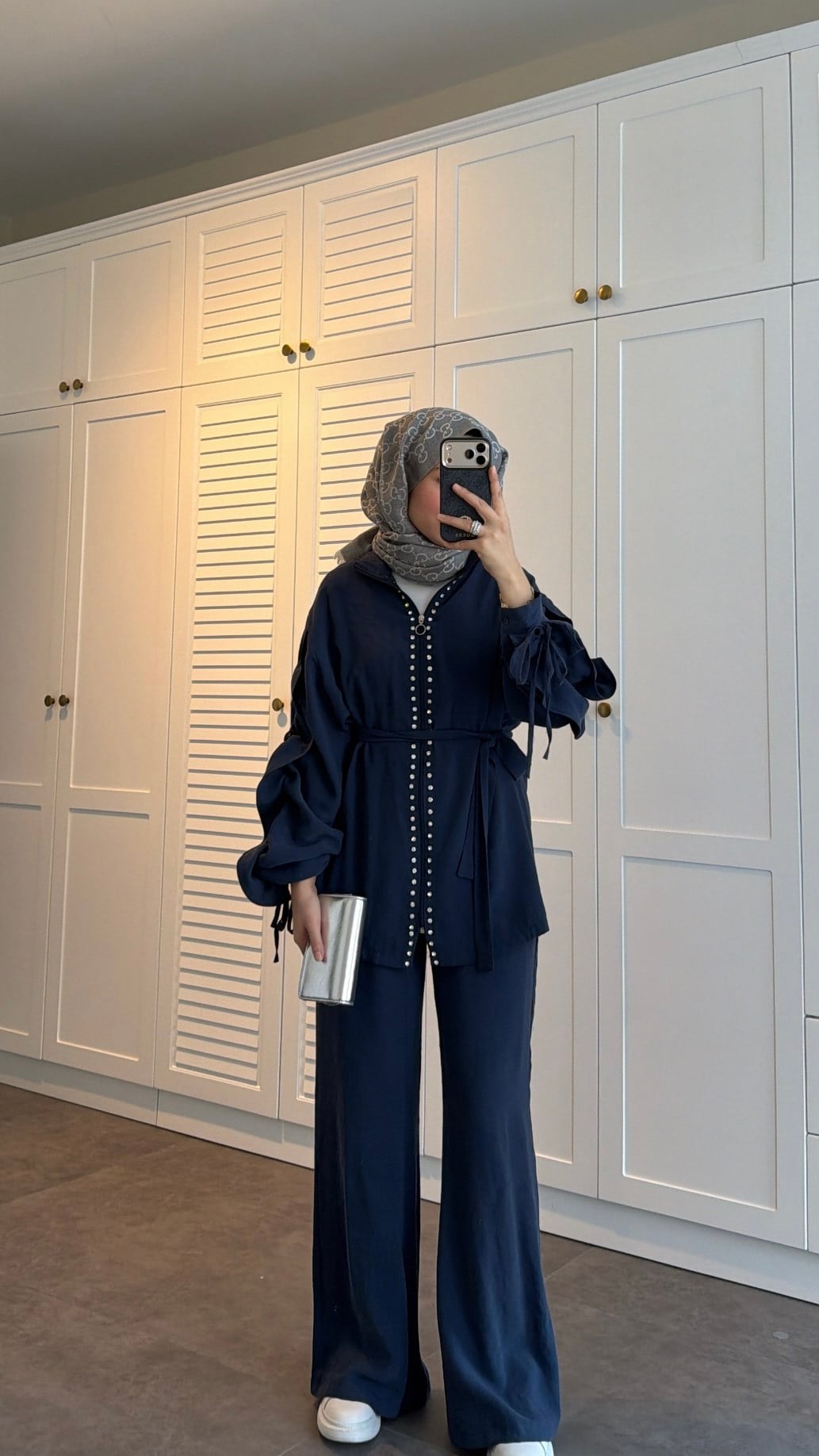 Lena Modal Taşlı Pantolon Takım Lacivert