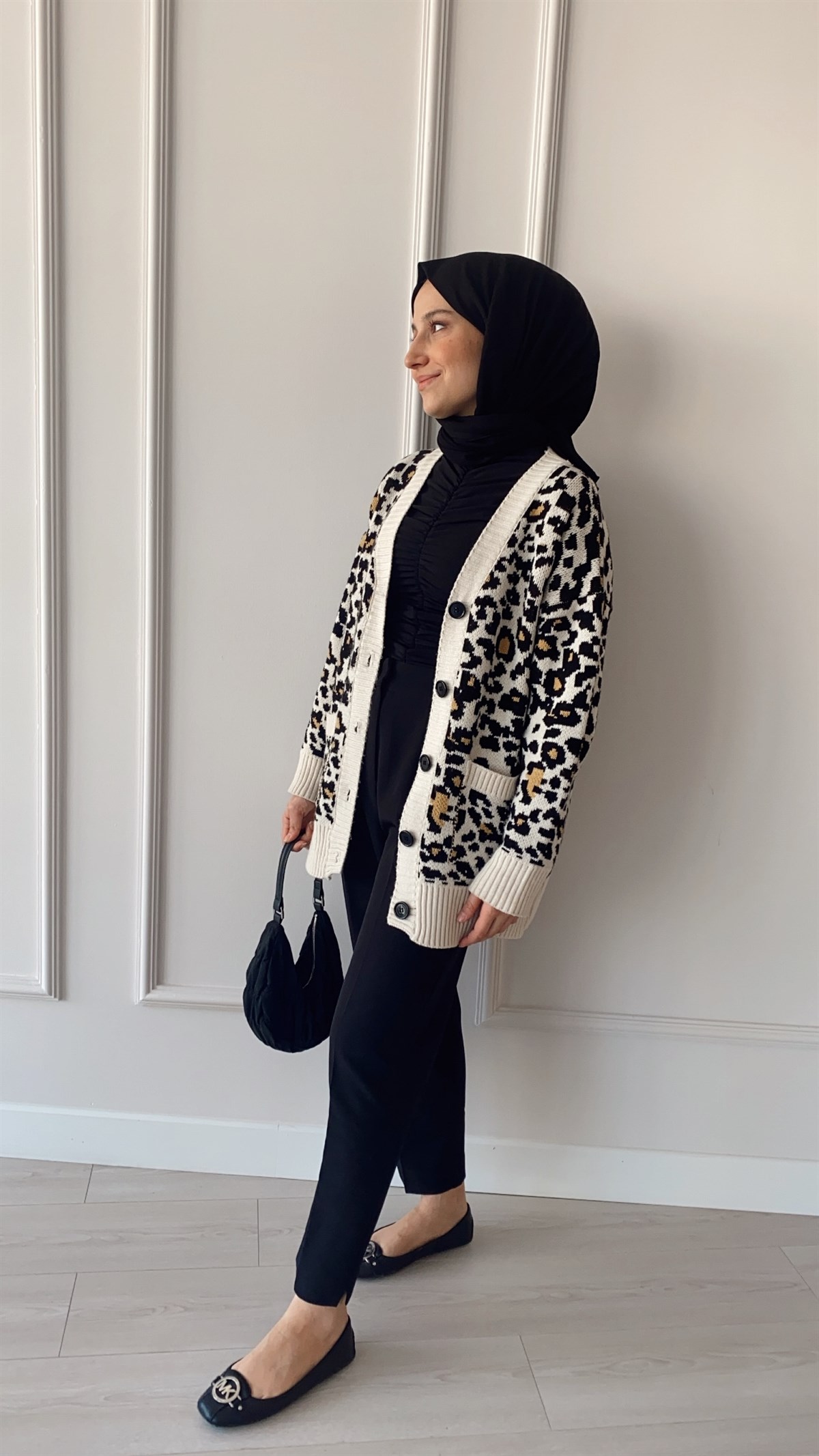 Leopar Desen Hırka