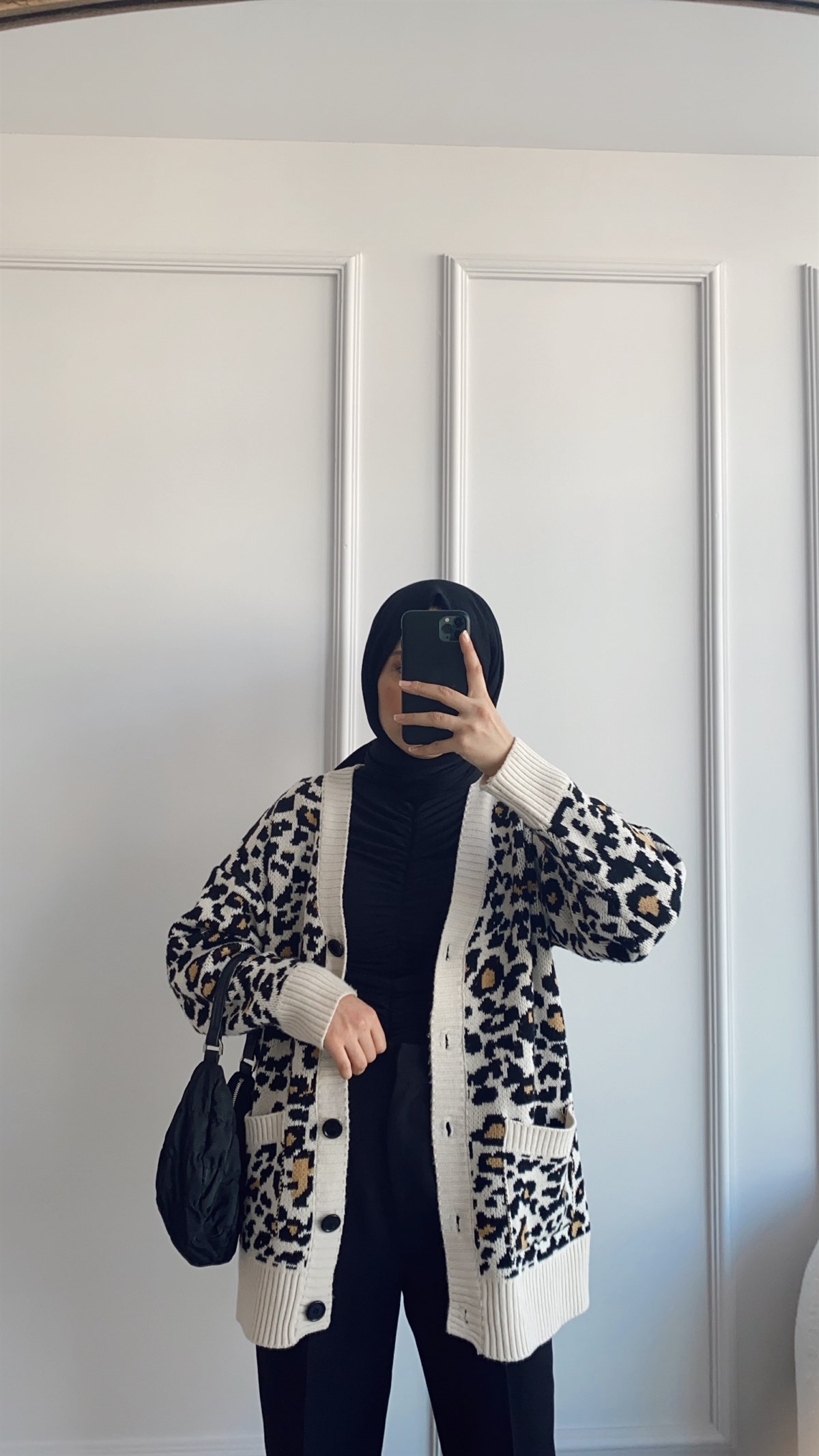 Leopar Desen Hırka