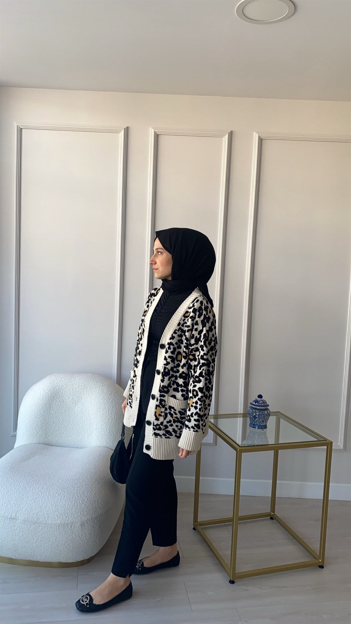 Leopar Desen Hırka