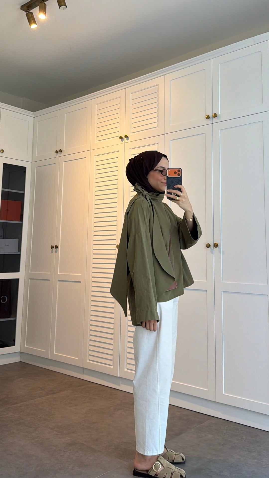 Lina Bağlama Detaylı Gömlek Haki