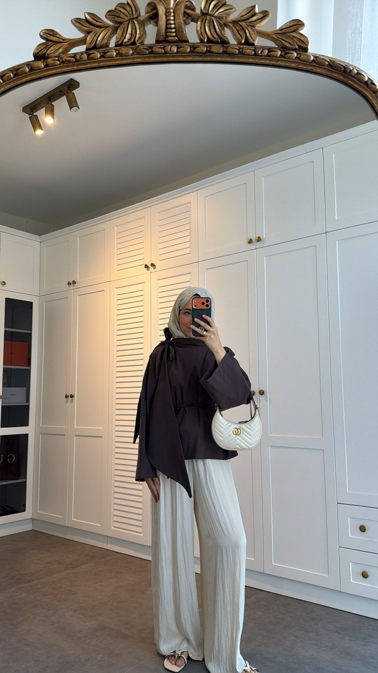 Lina Bağlama Detaylı Gömlek Kahve