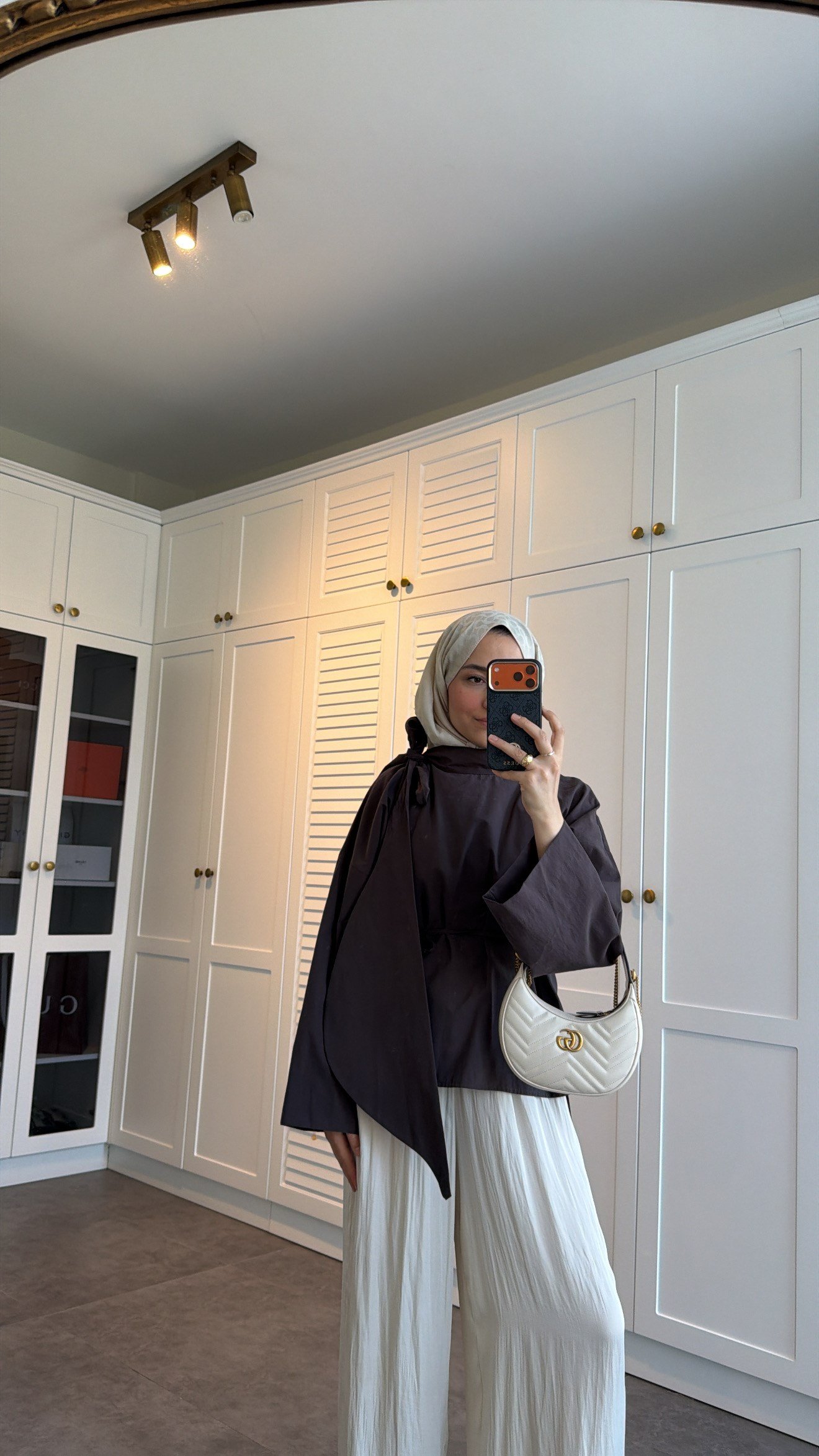 Lina Bağlama Detaylı Gömlek Kahve