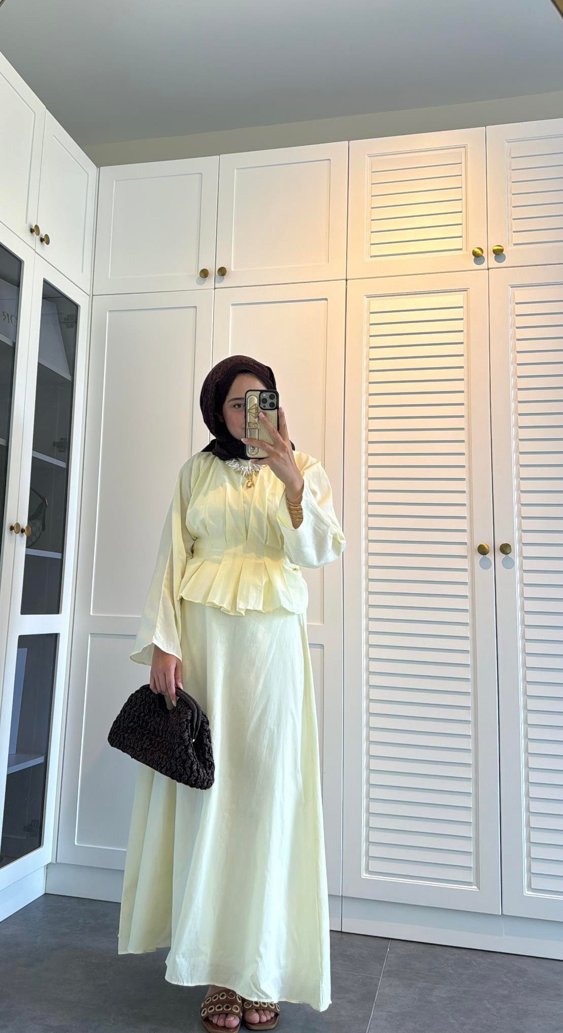 Lina Bel Detaylı Takım Butter Yellow