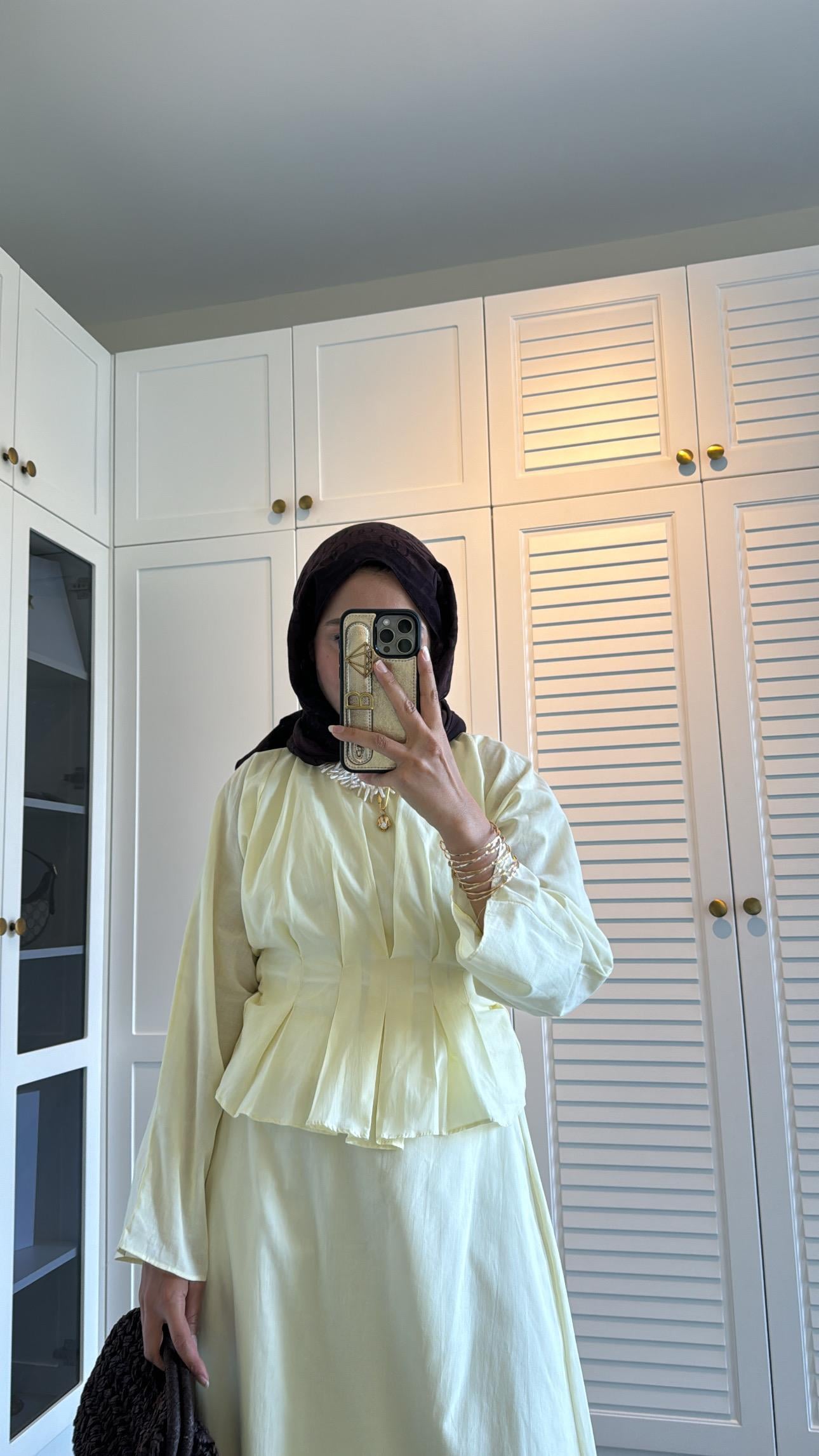Lina Bel Detaylı Takım Butter Yellow