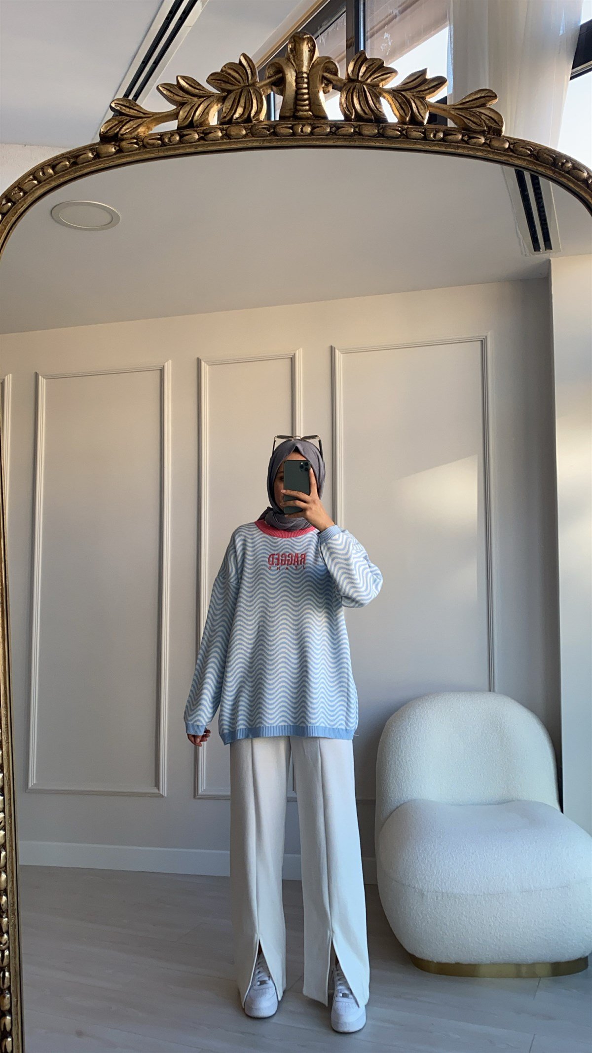 Mavi Ragged Oversize Kazak