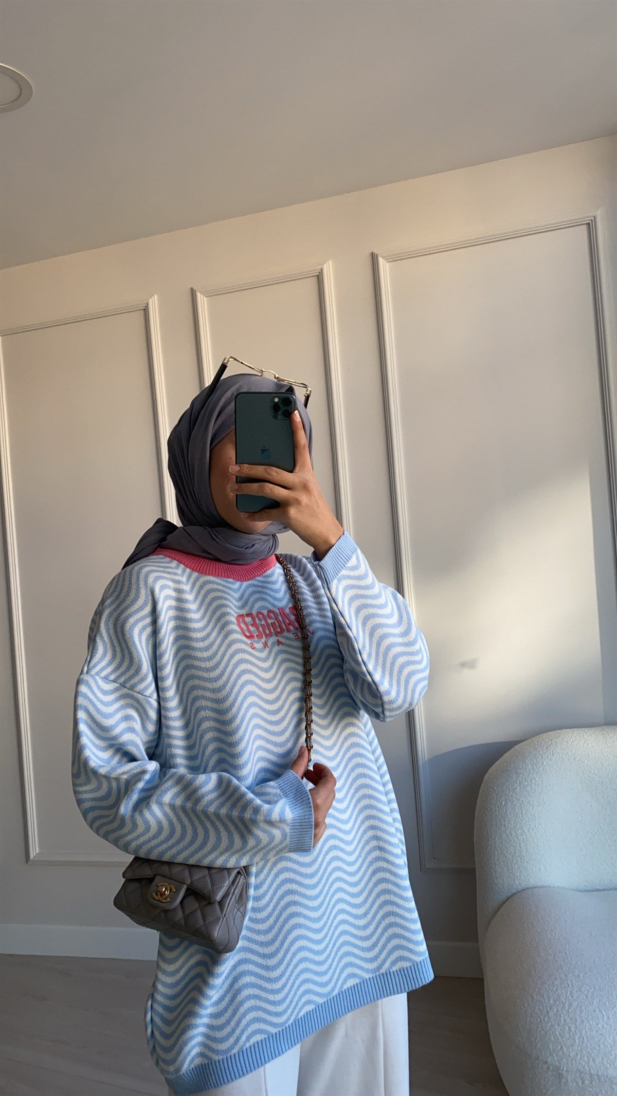 Mavi Ragged Oversize Kazak