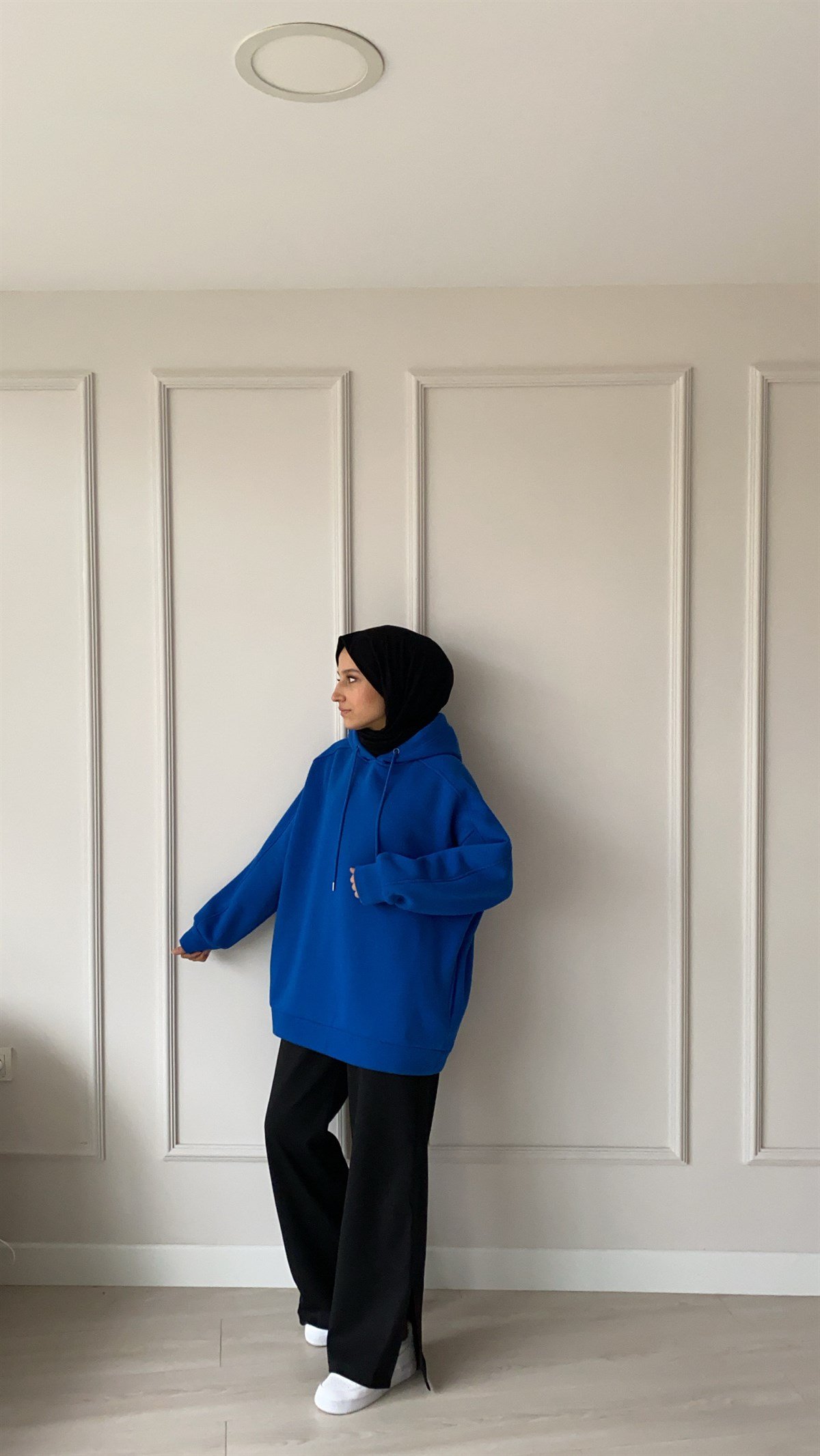 Mavi Şardonlu Sweatshirt 