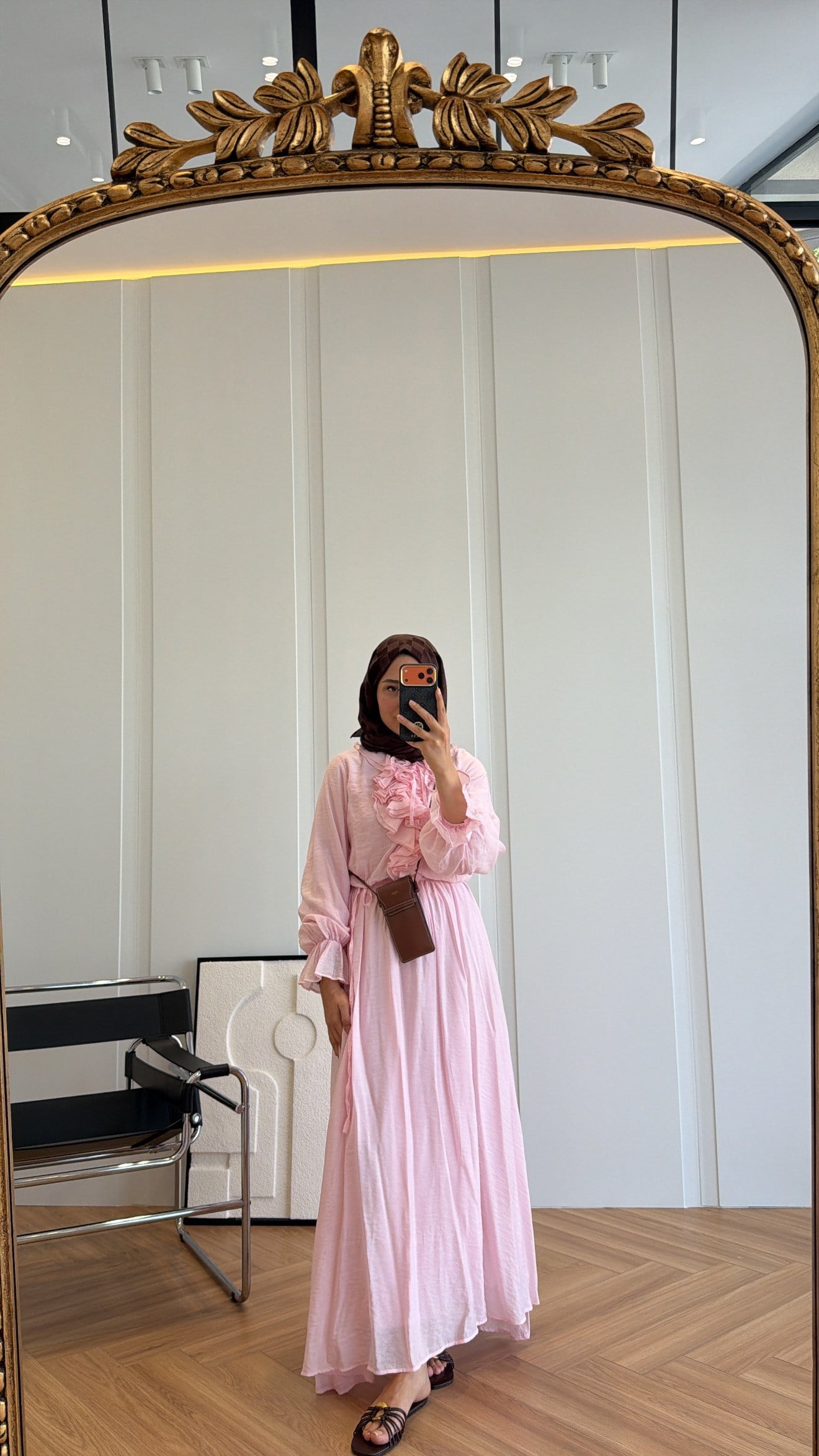Melis Fırfırlı Elbise Pembe