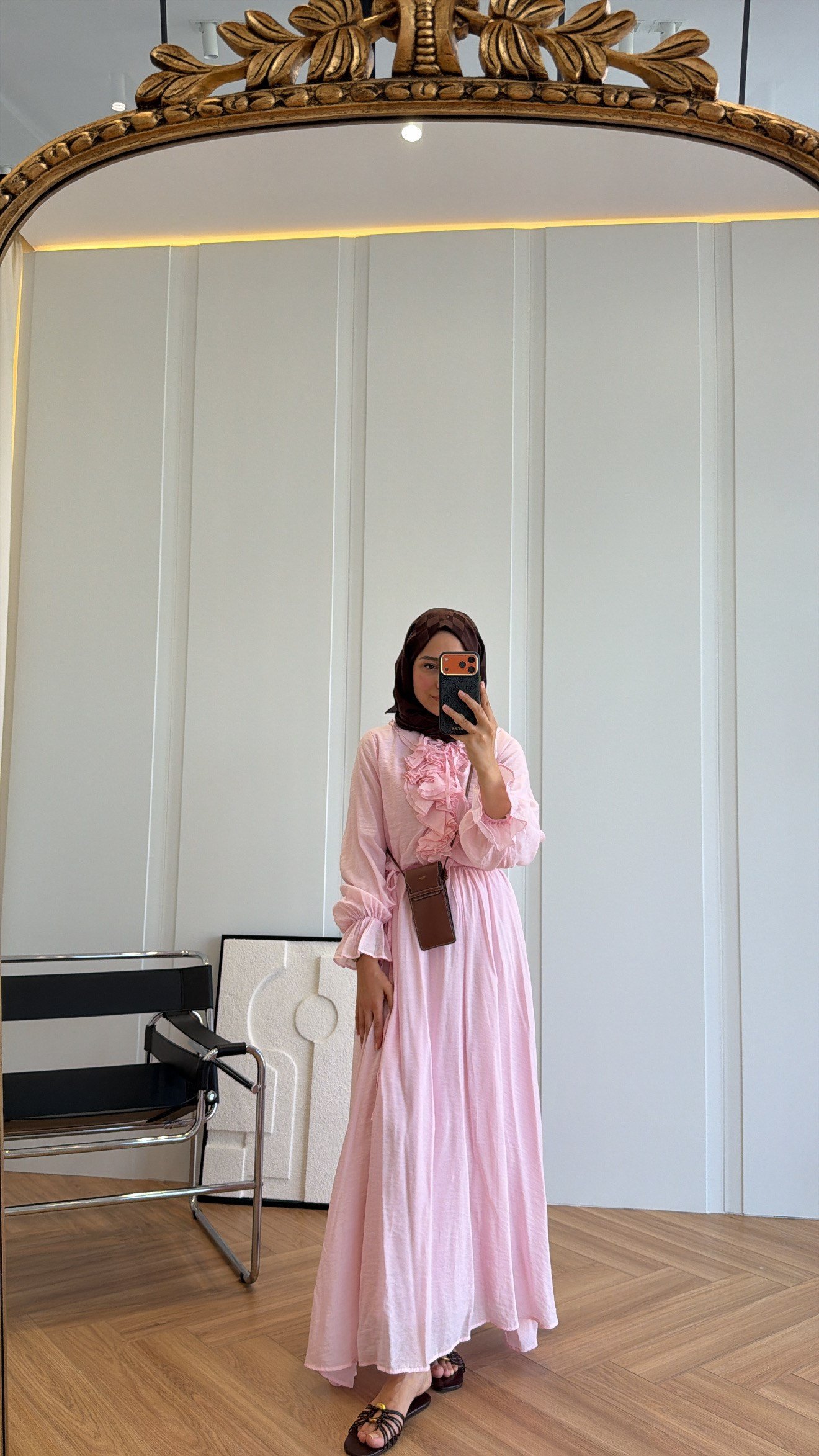Melis Fırfırlı Elbise Pembe