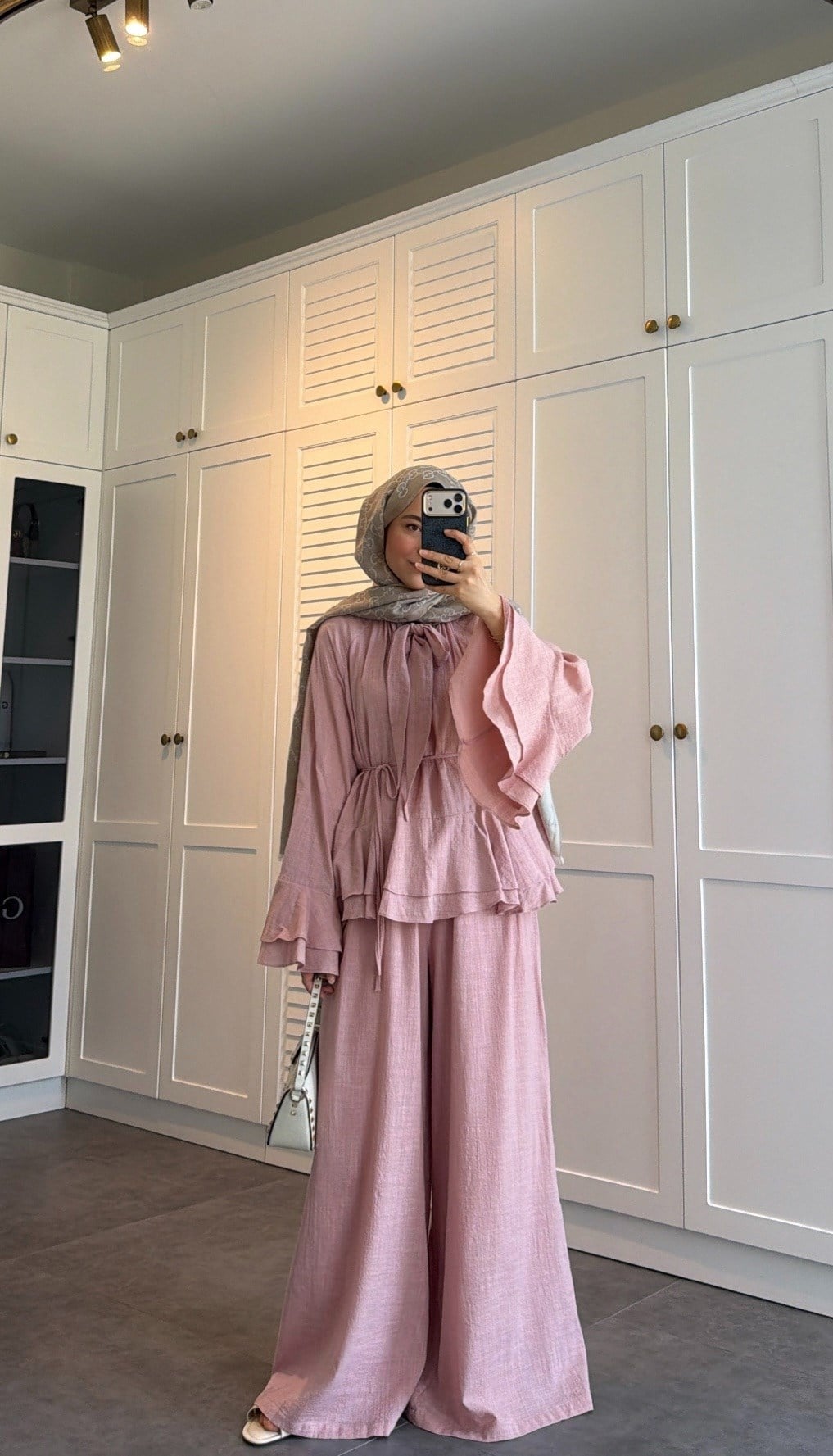Mia Keten Pantolonlu Takım Pembe