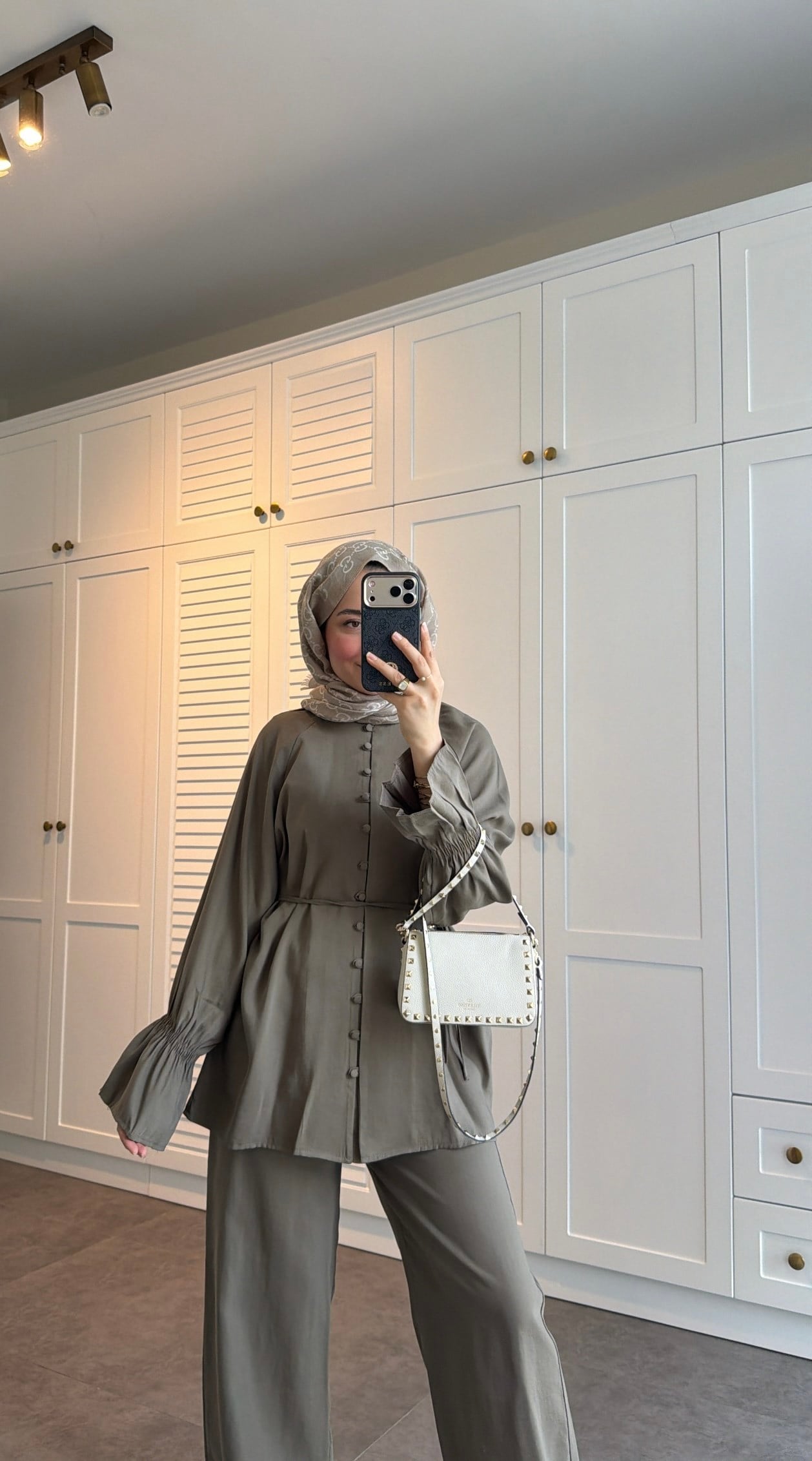 Milano Düğmeli Oversize Takım  Haki