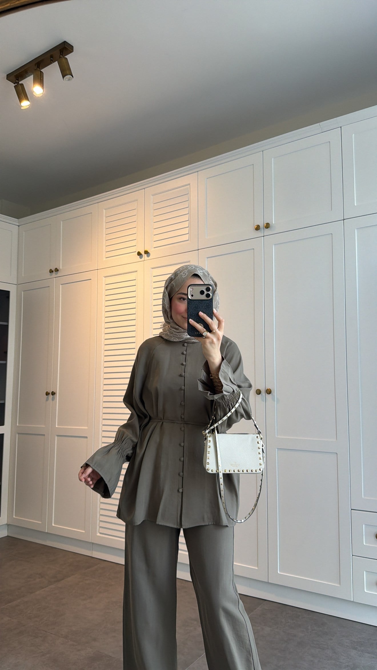 Milano Düğmeli Oversize Takım  Haki