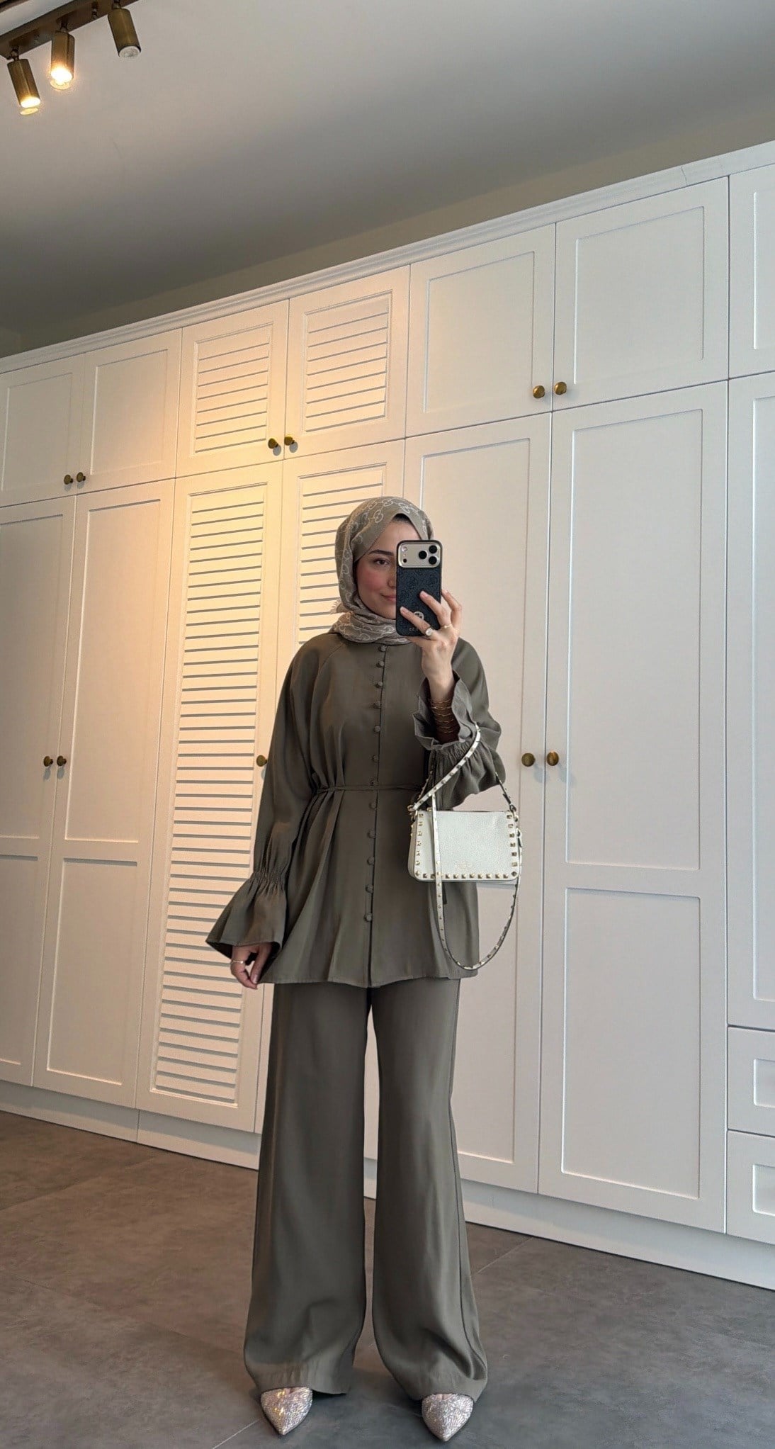 Milano Düğmeli Oversize Takım  Haki