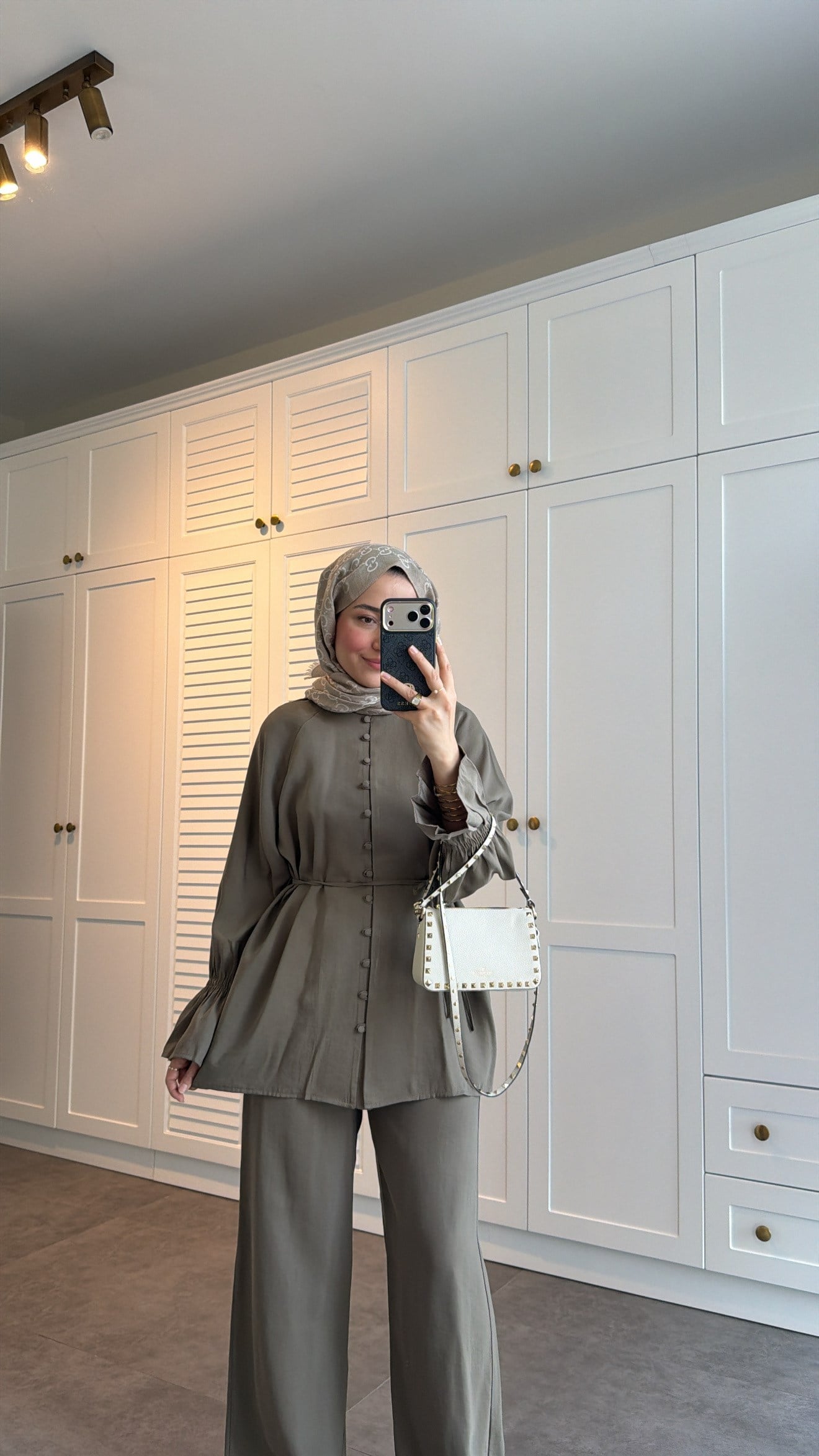 Milano Düğmeli Oversize Takım  Haki