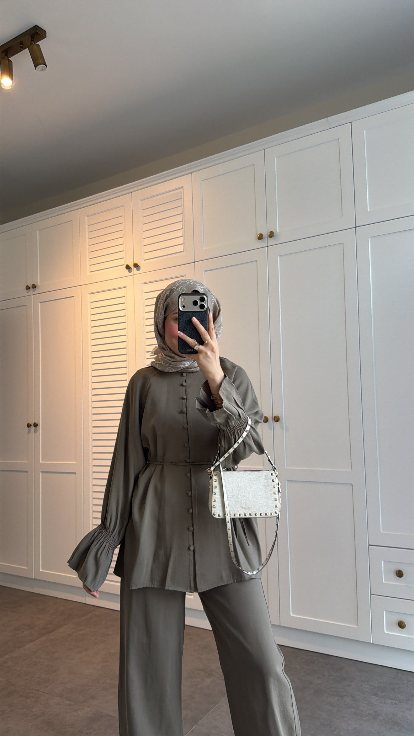 Milano Düğmeli Oversize Takım  Haki