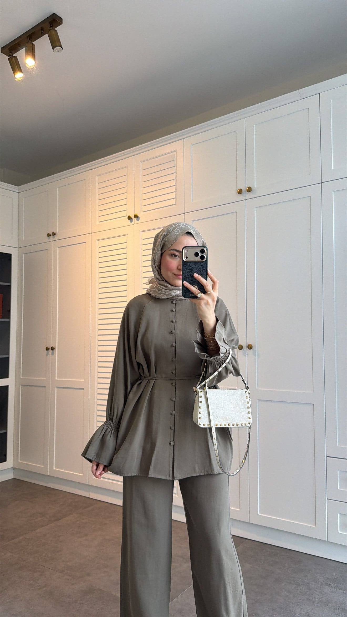 Milano Düğmeli Oversize Takım  Haki