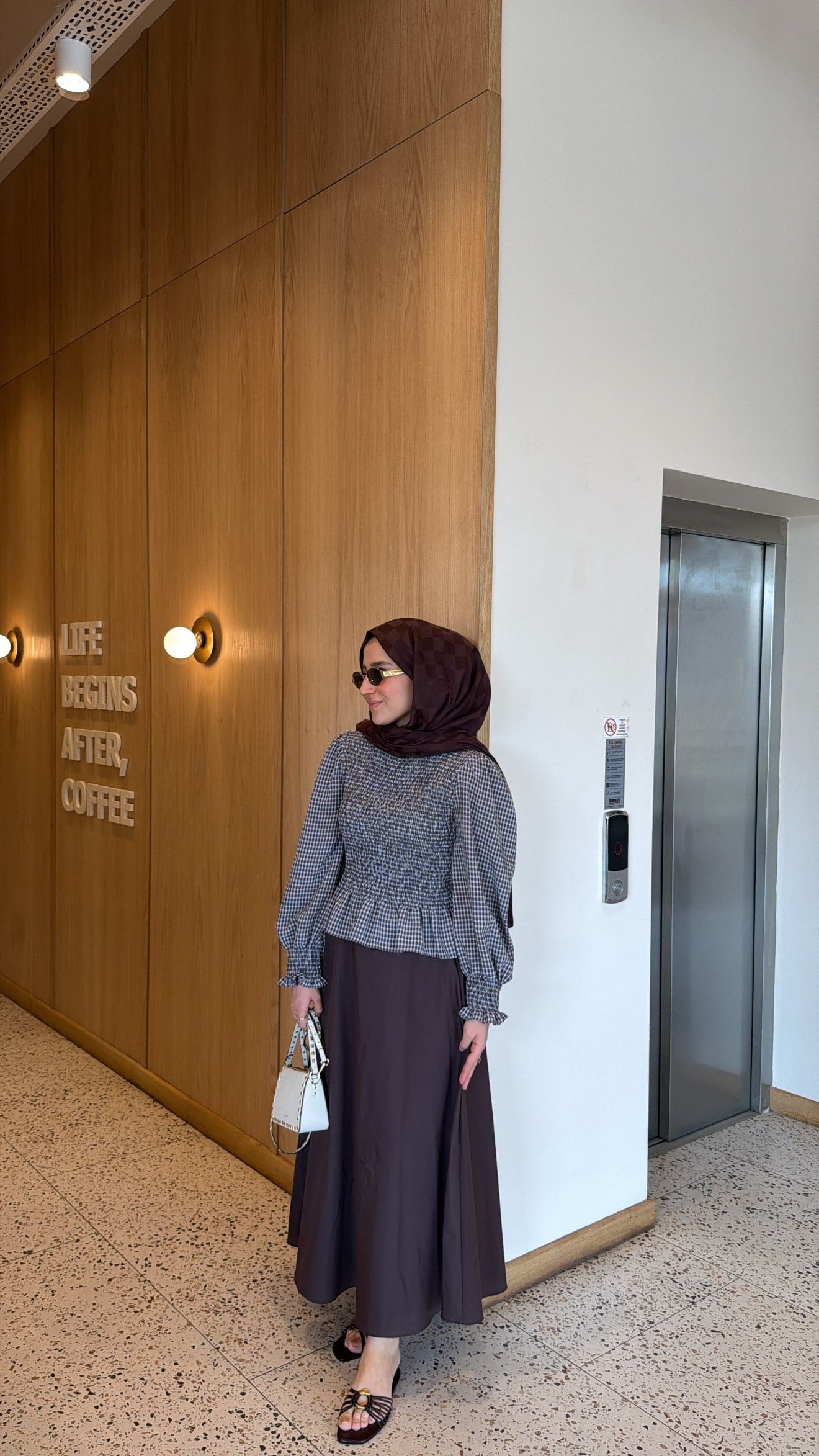Mirella Poplin Etek Takım Kahve