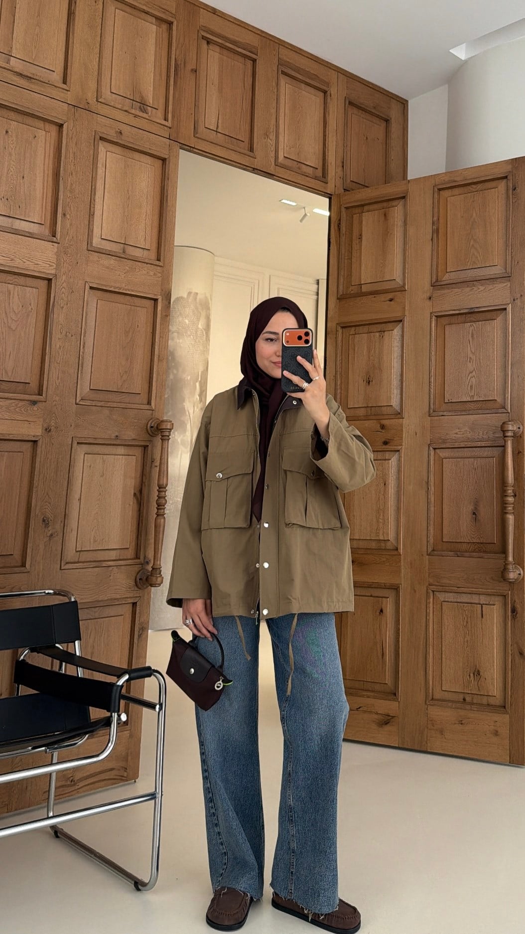 Mng Kontrast Yakalı Premium Oversize Ceket Haki