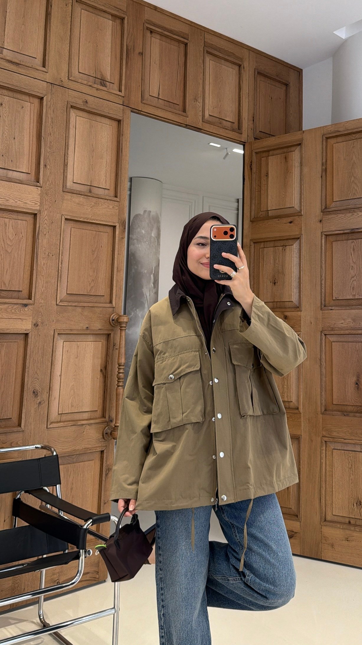 Mng Kontrast Yakalı Premium Oversize Ceket Haki