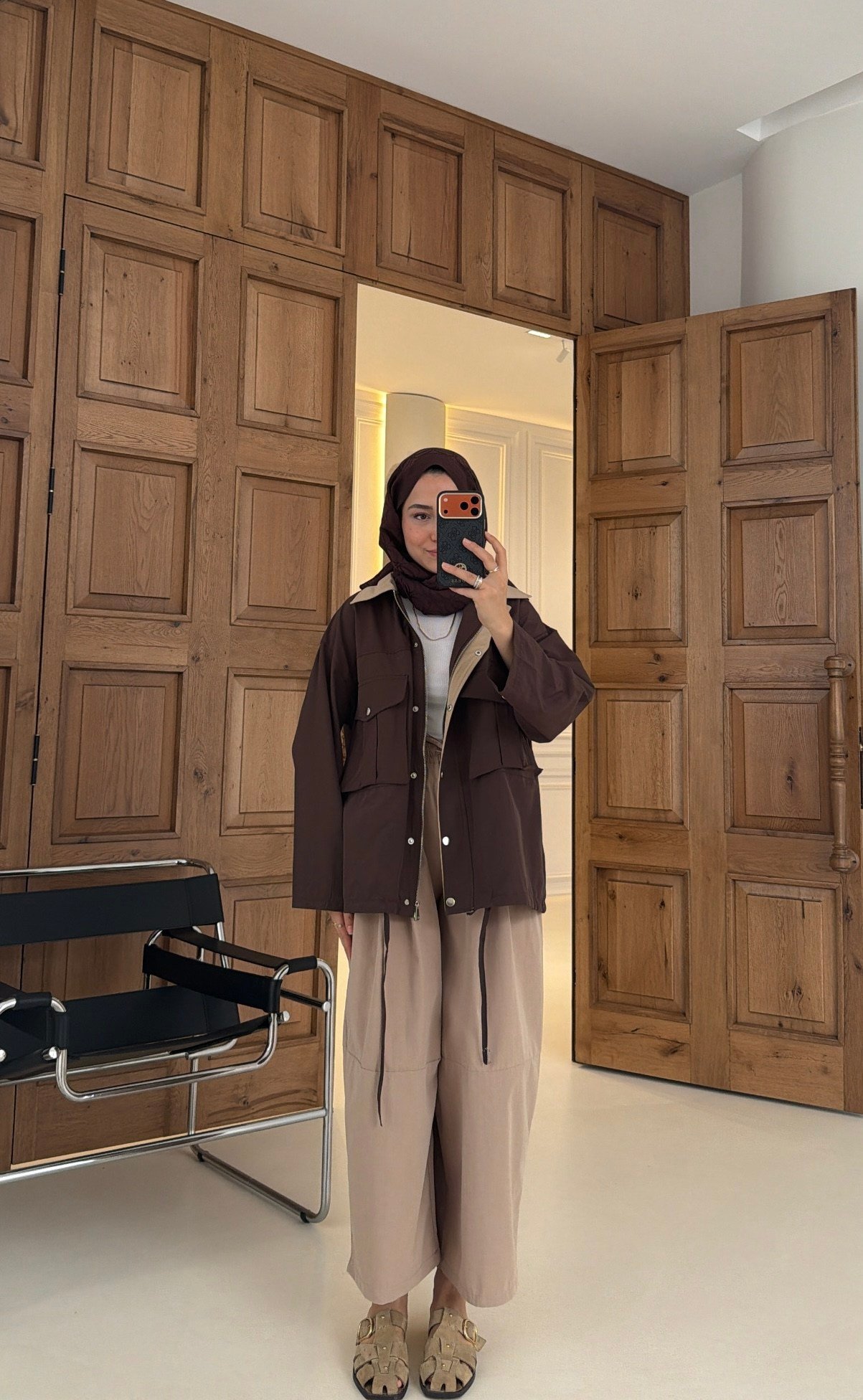 Mng Kontrast Yakalı Premium Oversize Ceket Kahve