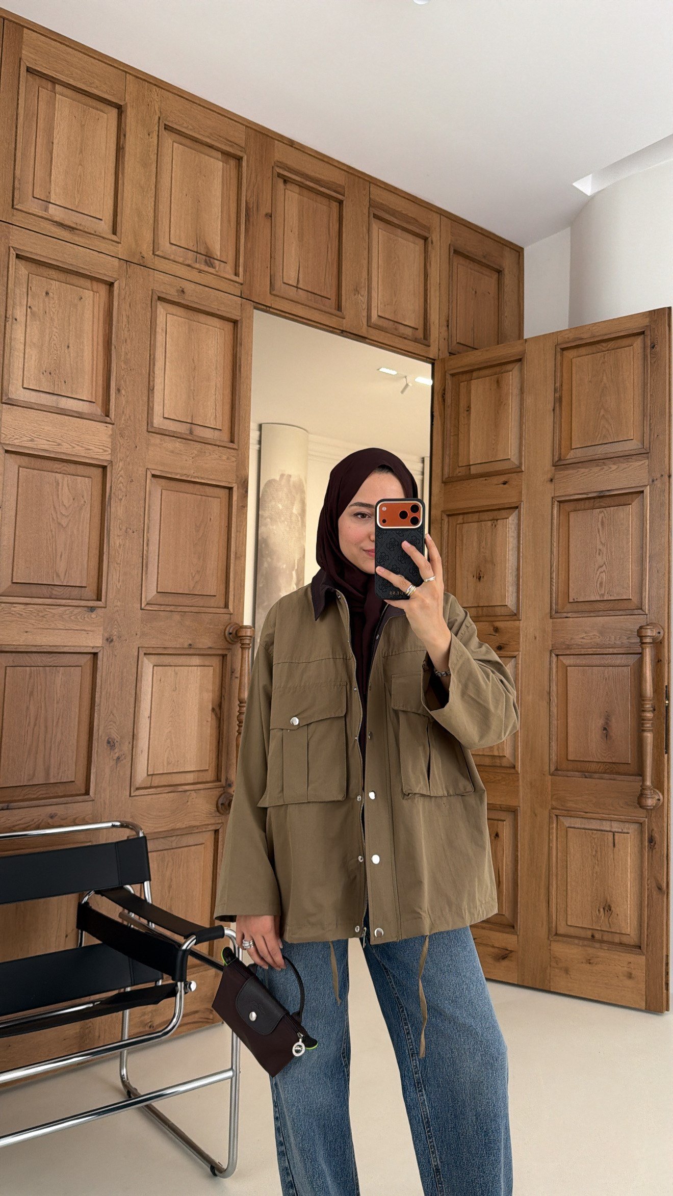 Mng Kontrast Yakalı Premium Oversize Ceket Haki