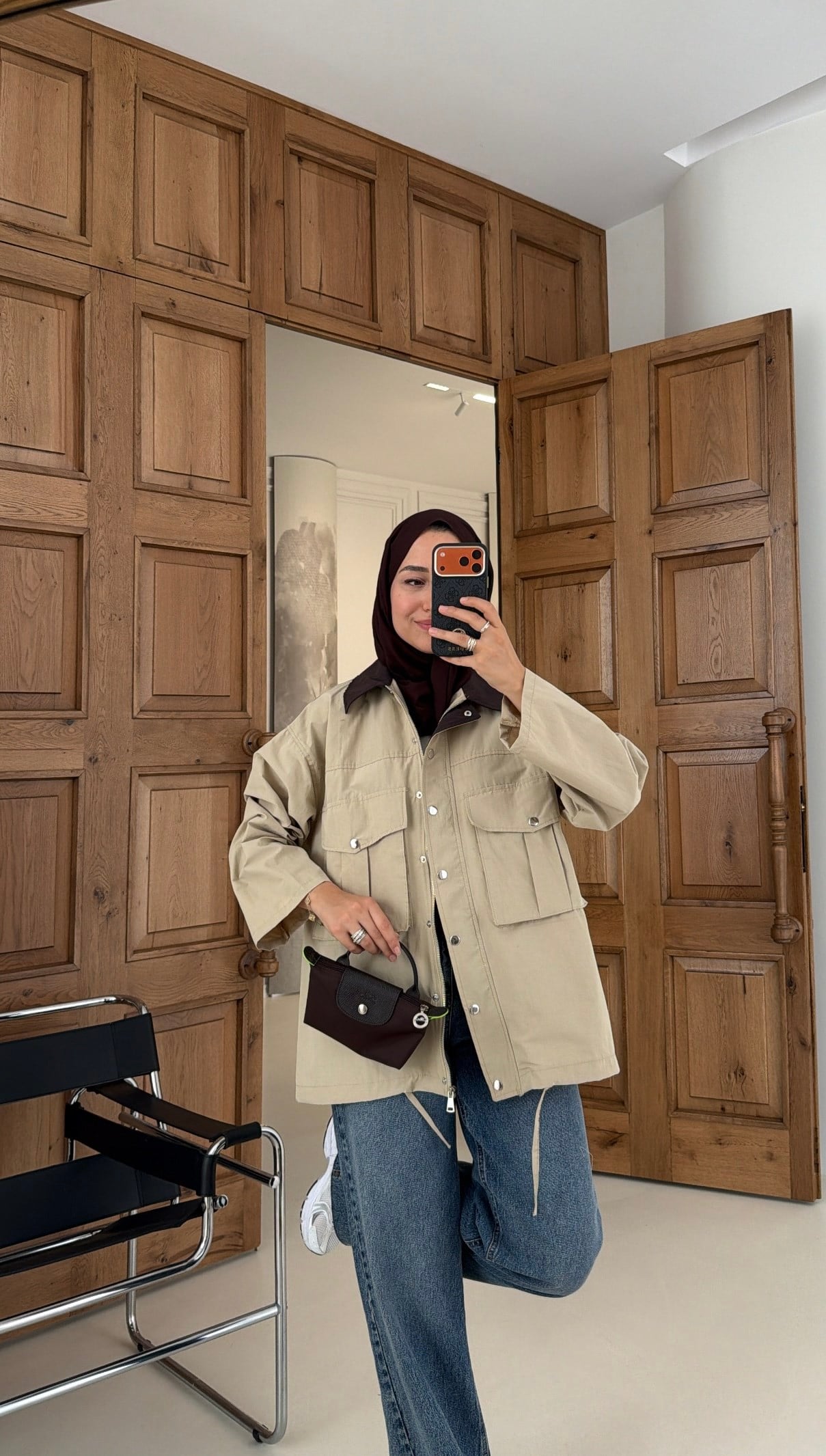 Mng Kontrast Yakalı Premium Oversize Ceket Bej