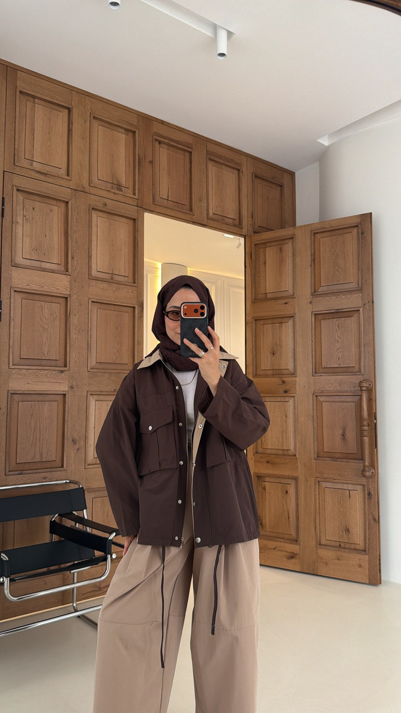 Mng Kontrast Yakalı Premium Oversize Ceket Kahve