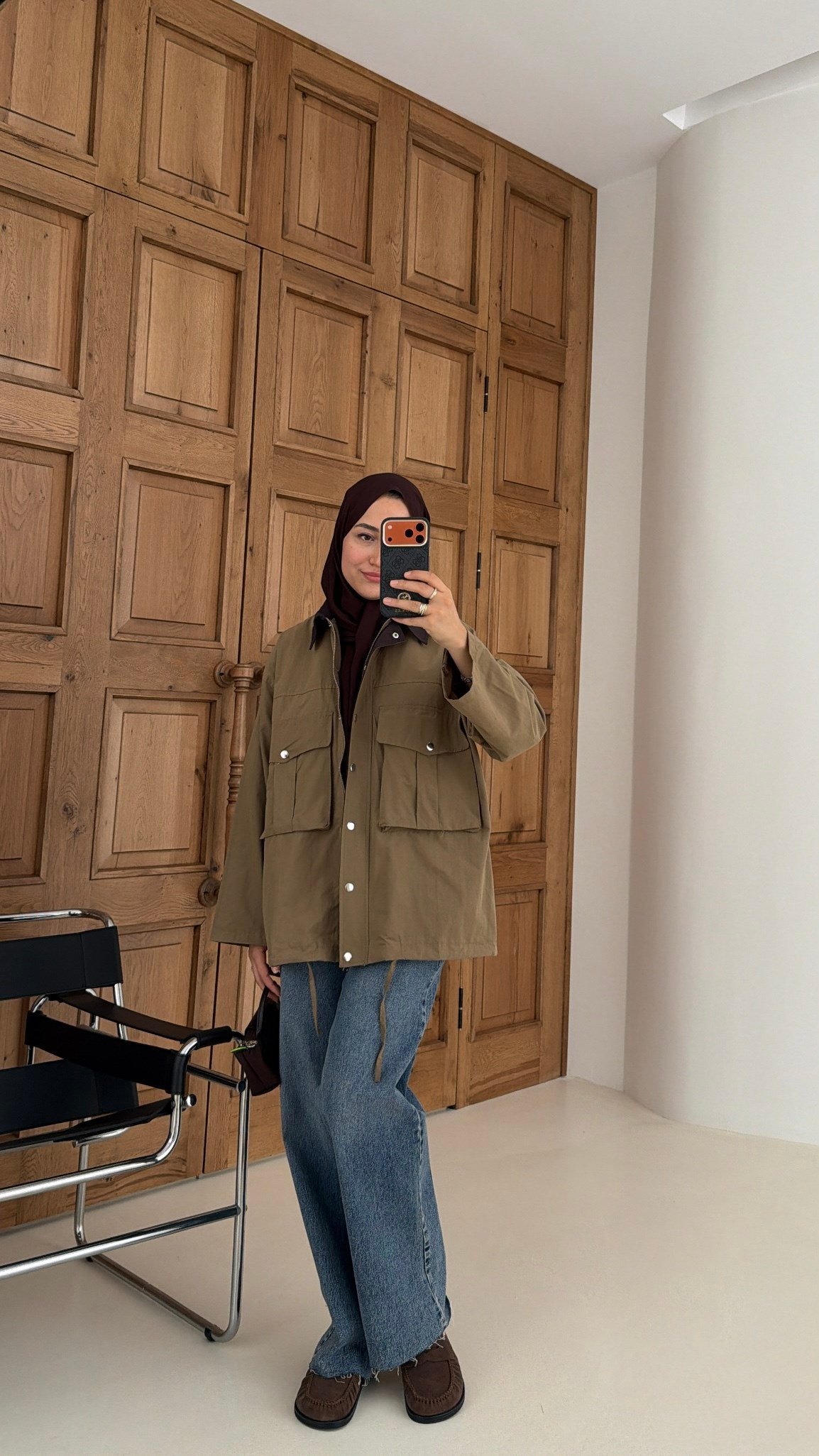 Mng Kontrast Yakalı Premium Oversize Ceket Haki