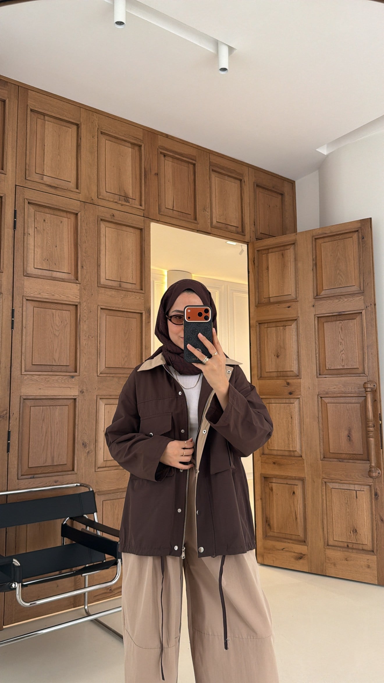 Mng Kontrast Yakalı Premium Oversize Ceket Kahve