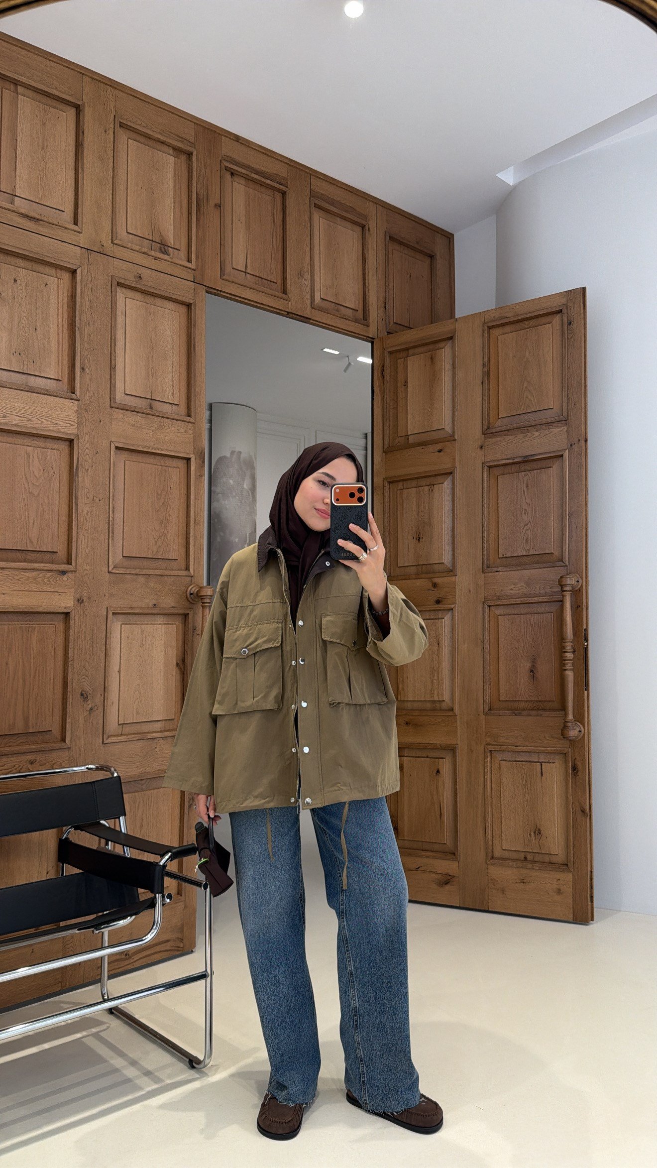Mng Kontrast Yakalı Premium Oversize Ceket Haki