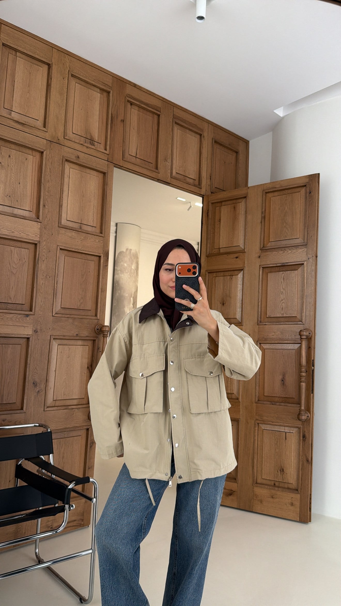 Mng Kontrast Yakalı Premium Oversize Ceket Bej