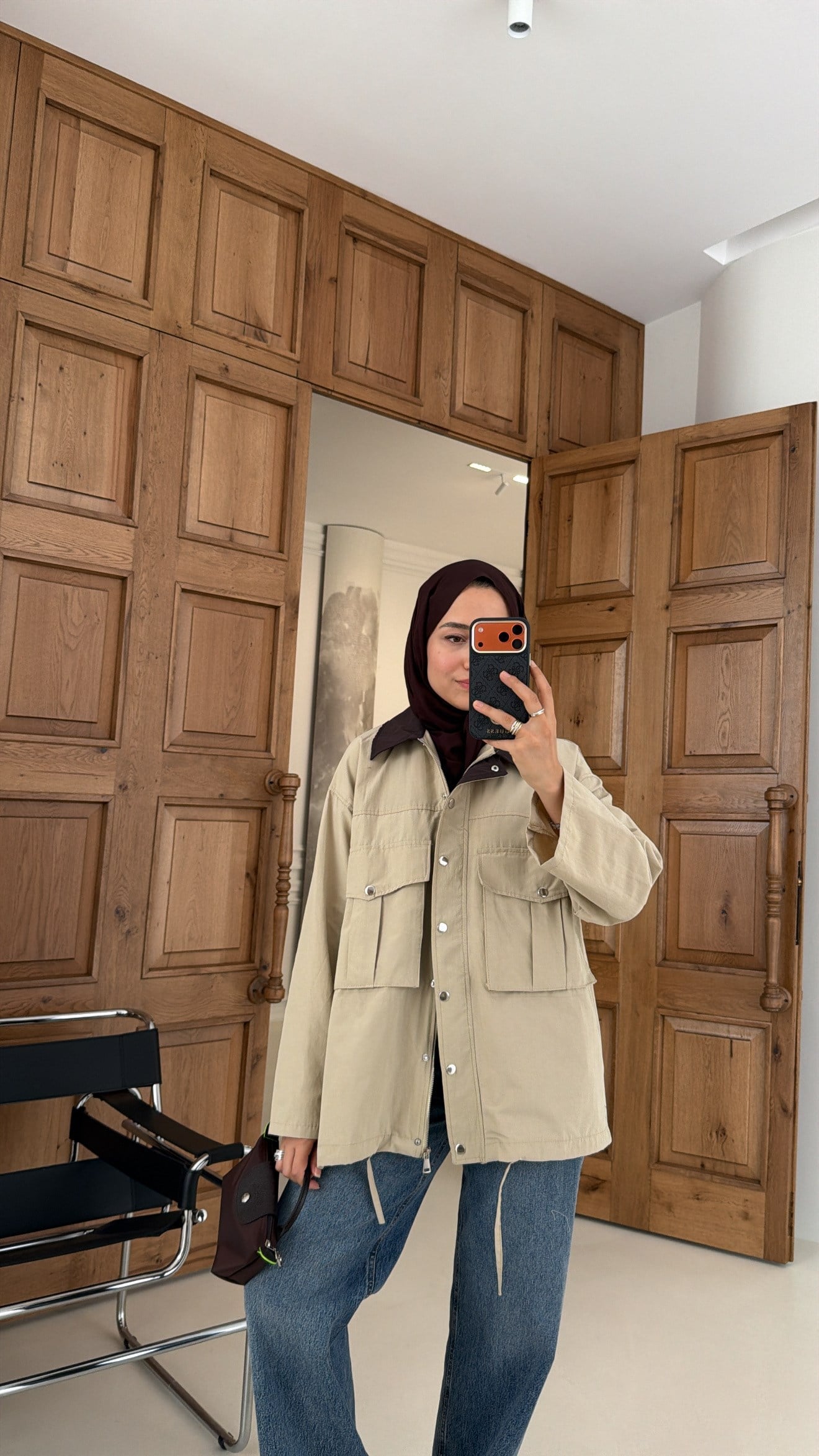 Mng Kontrast Yakalı Premium Oversize Ceket Bej