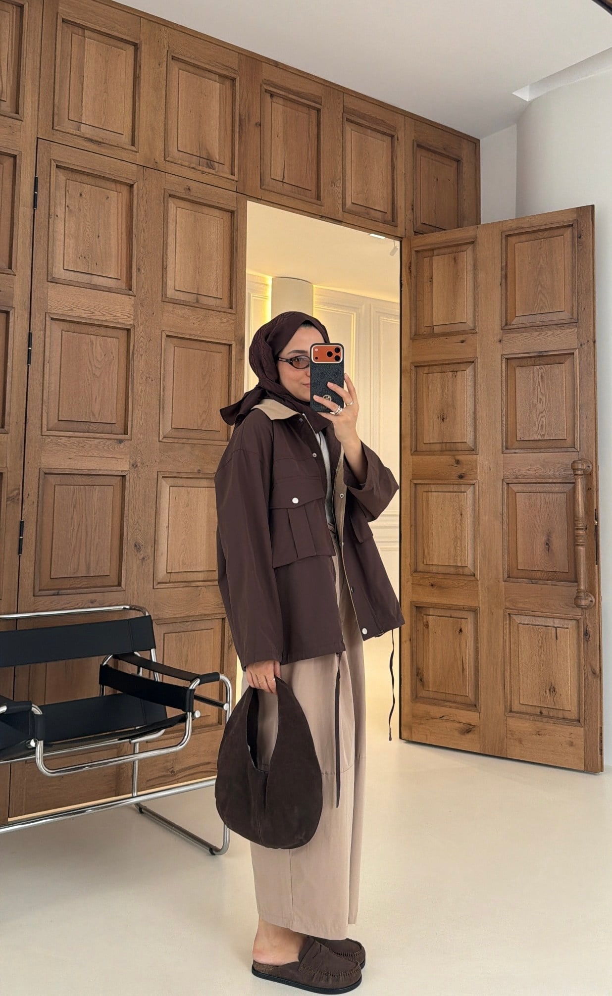 Mng Kontrast Yakalı Premium Oversize Ceket Kahve